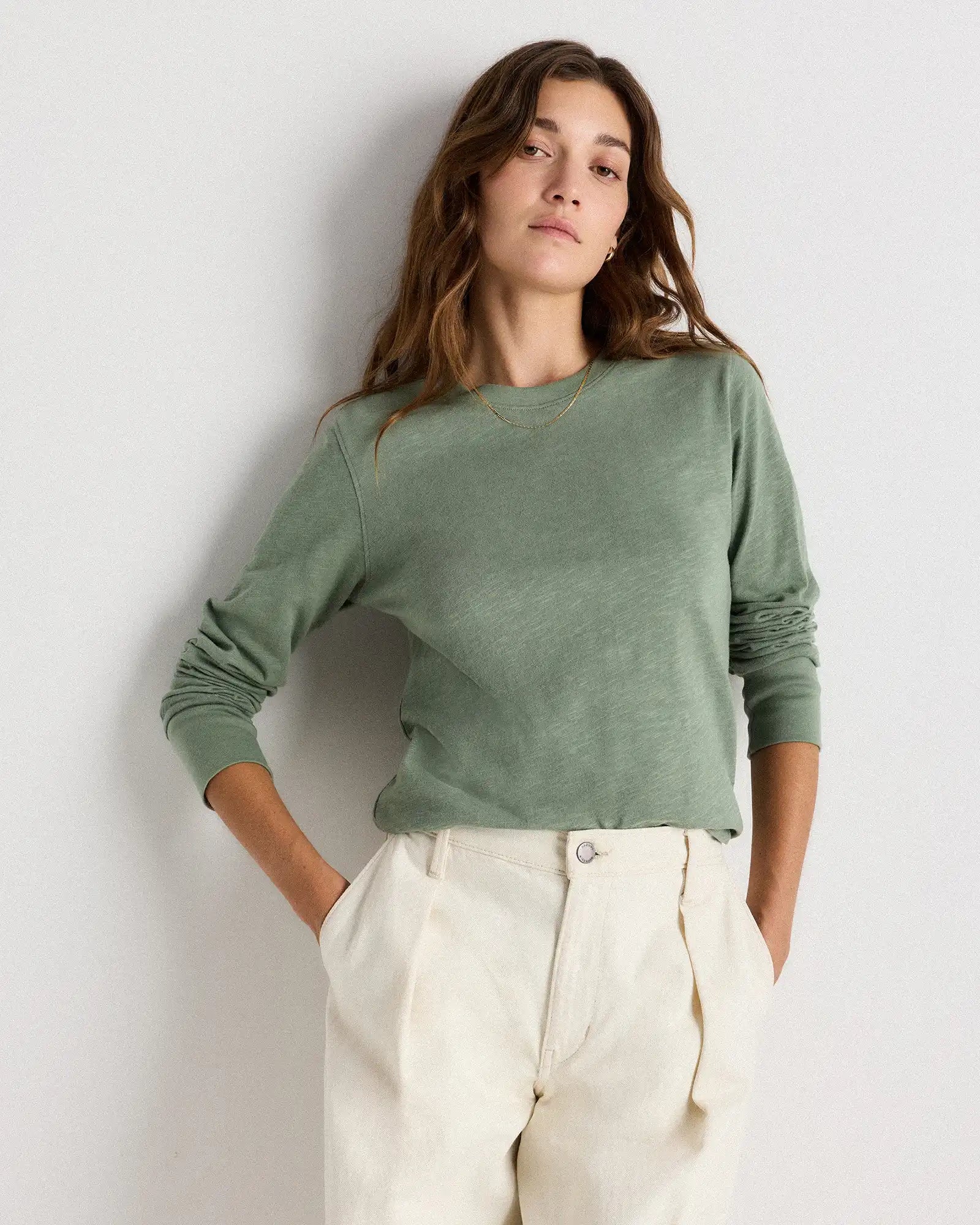 100% Organic Cotton Slub Long Sleeve Tee