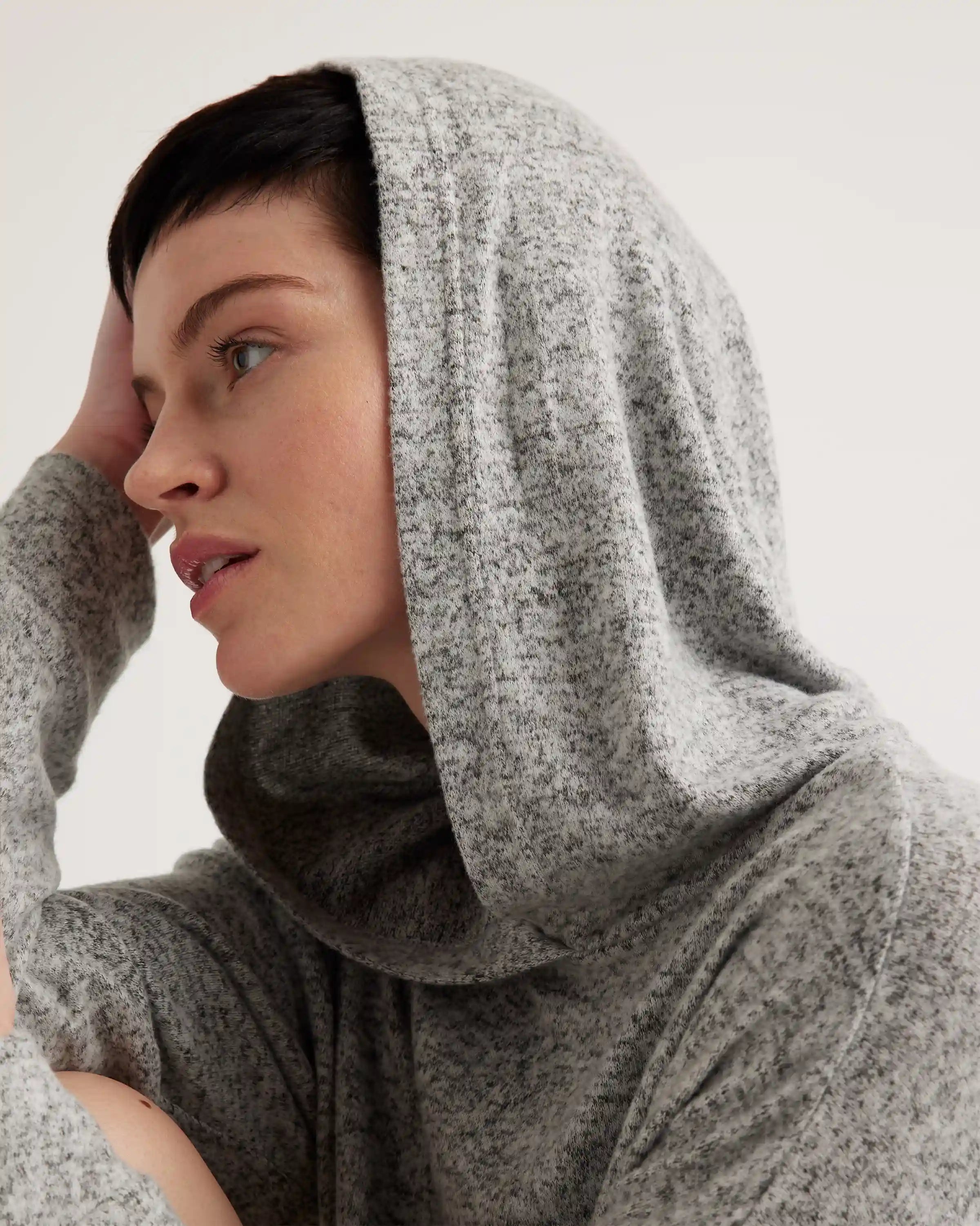 Brushed Lounge Cropped Pullover Hoodie