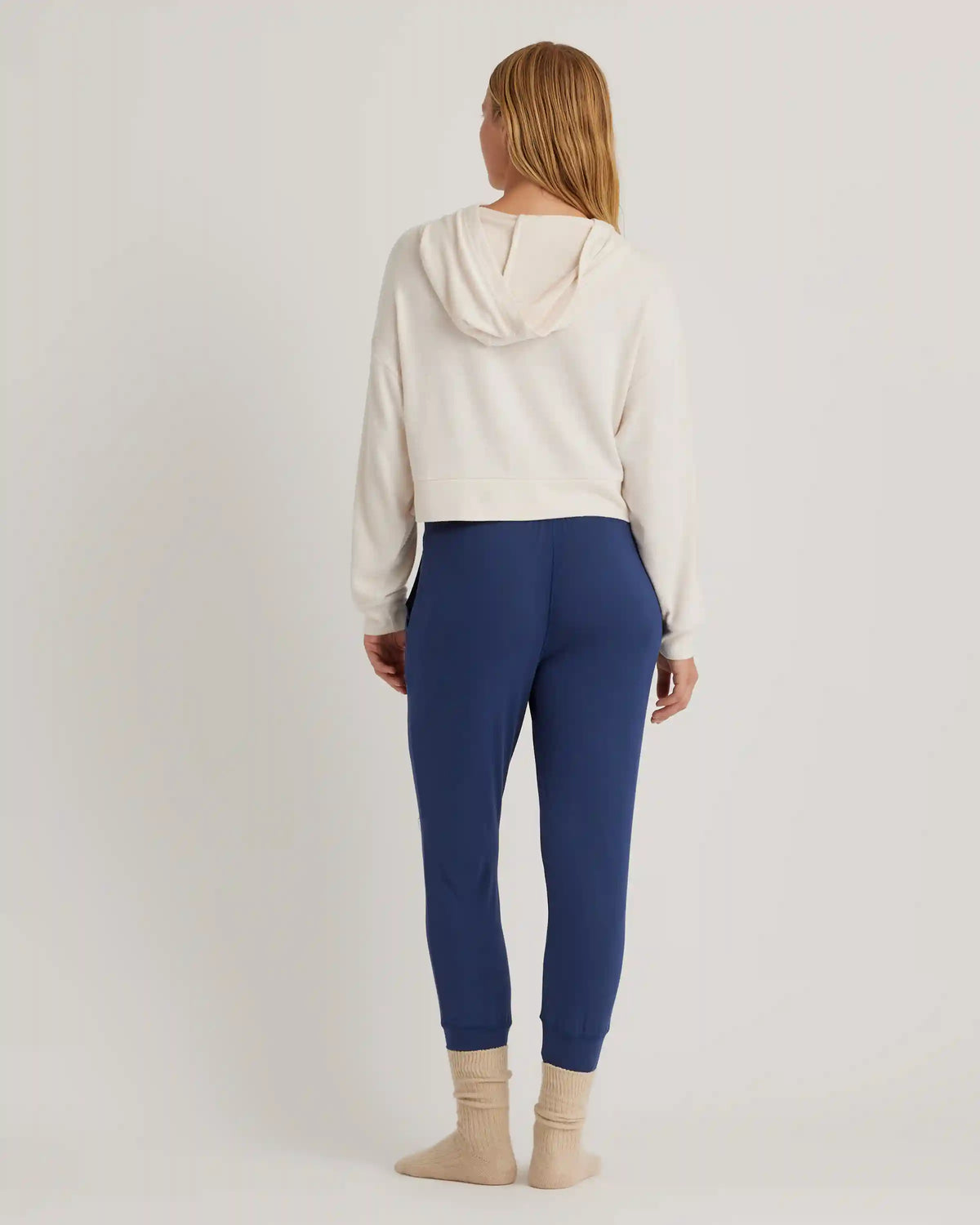 Brushed Lounge Cropped Pullover Hoodie