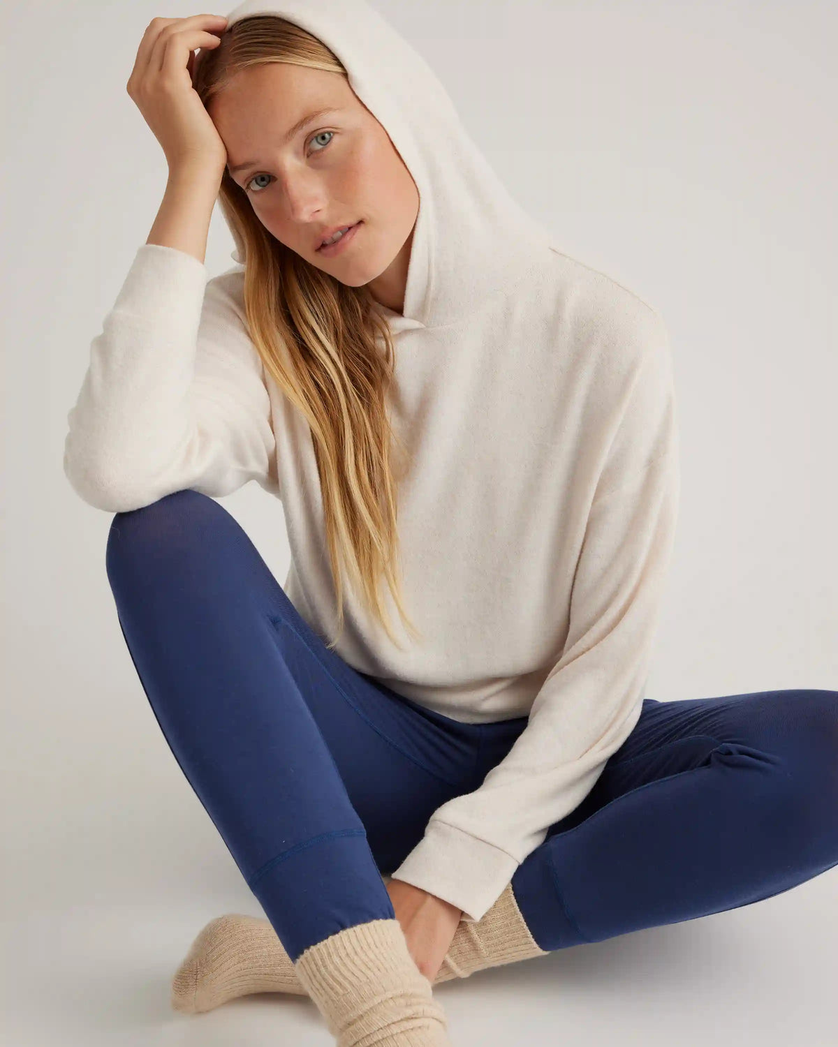 Brushed Lounge Cropped Pullover Hoodie
