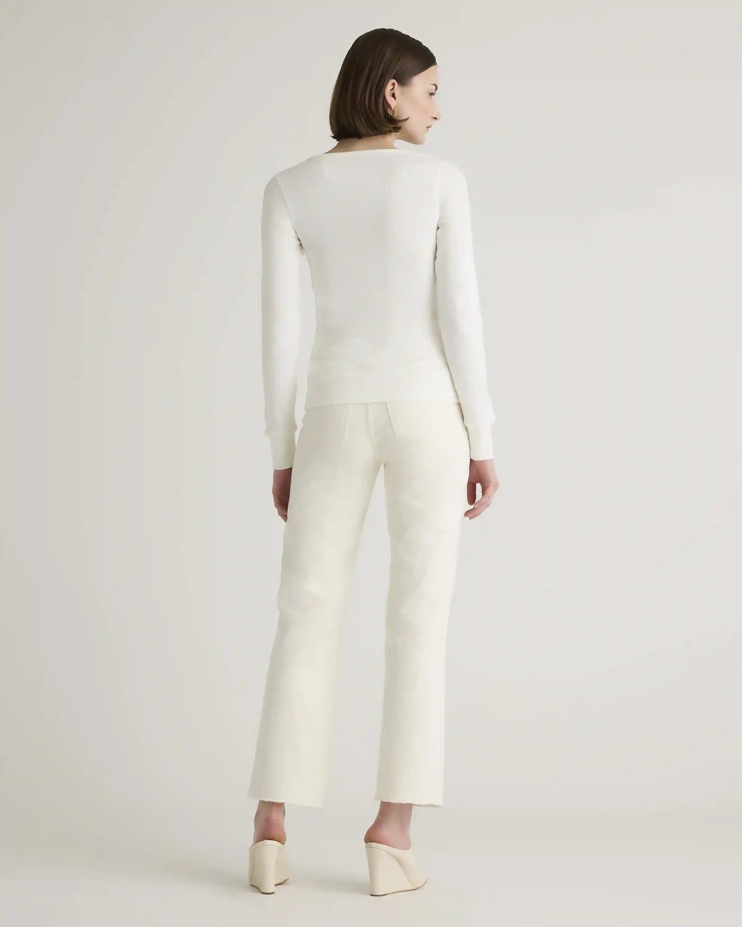 Organic Cotton Micro-Rib Henley Long Sleeve Tee