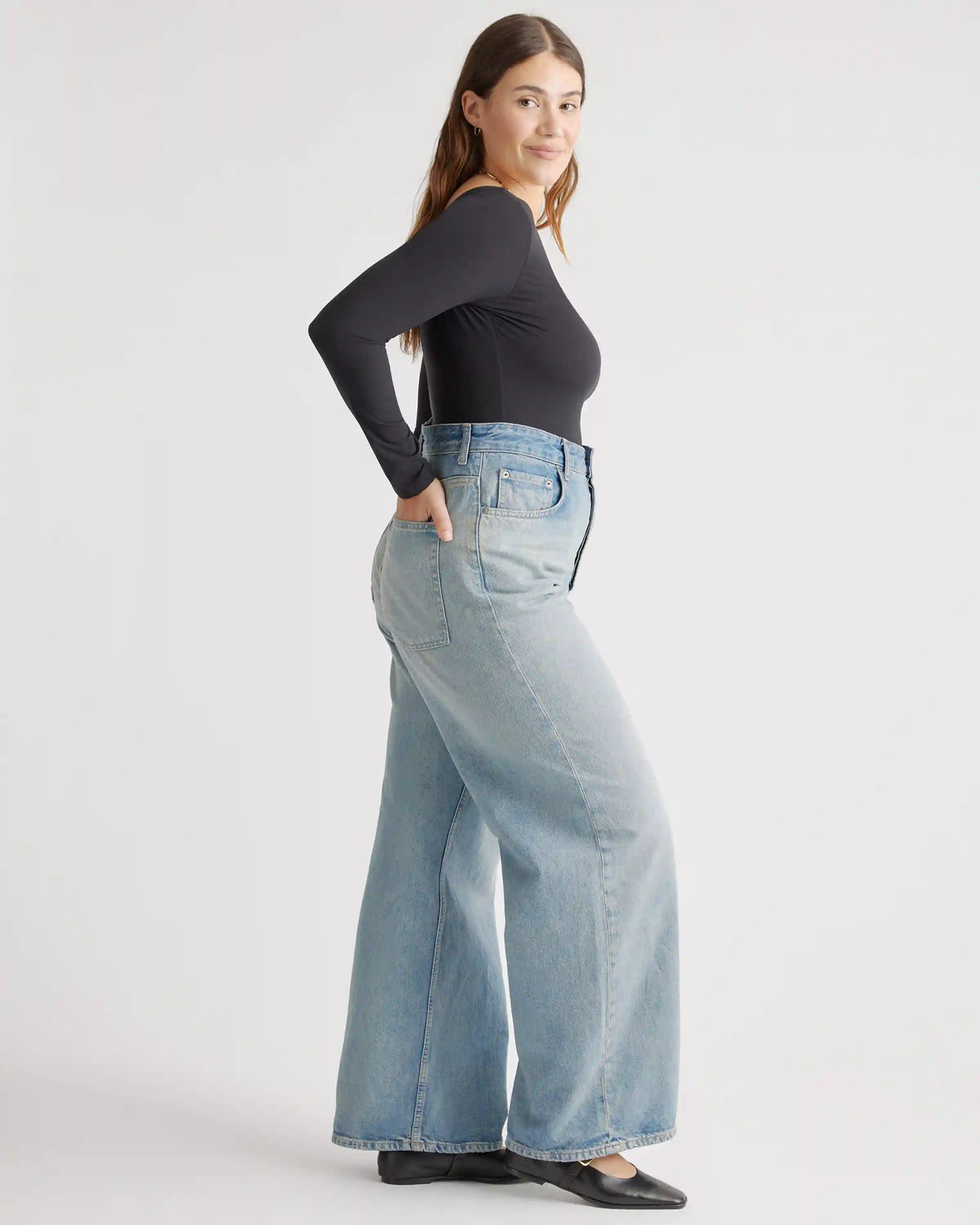 Second Skin Square Neck Long Sleeve Bodysuit