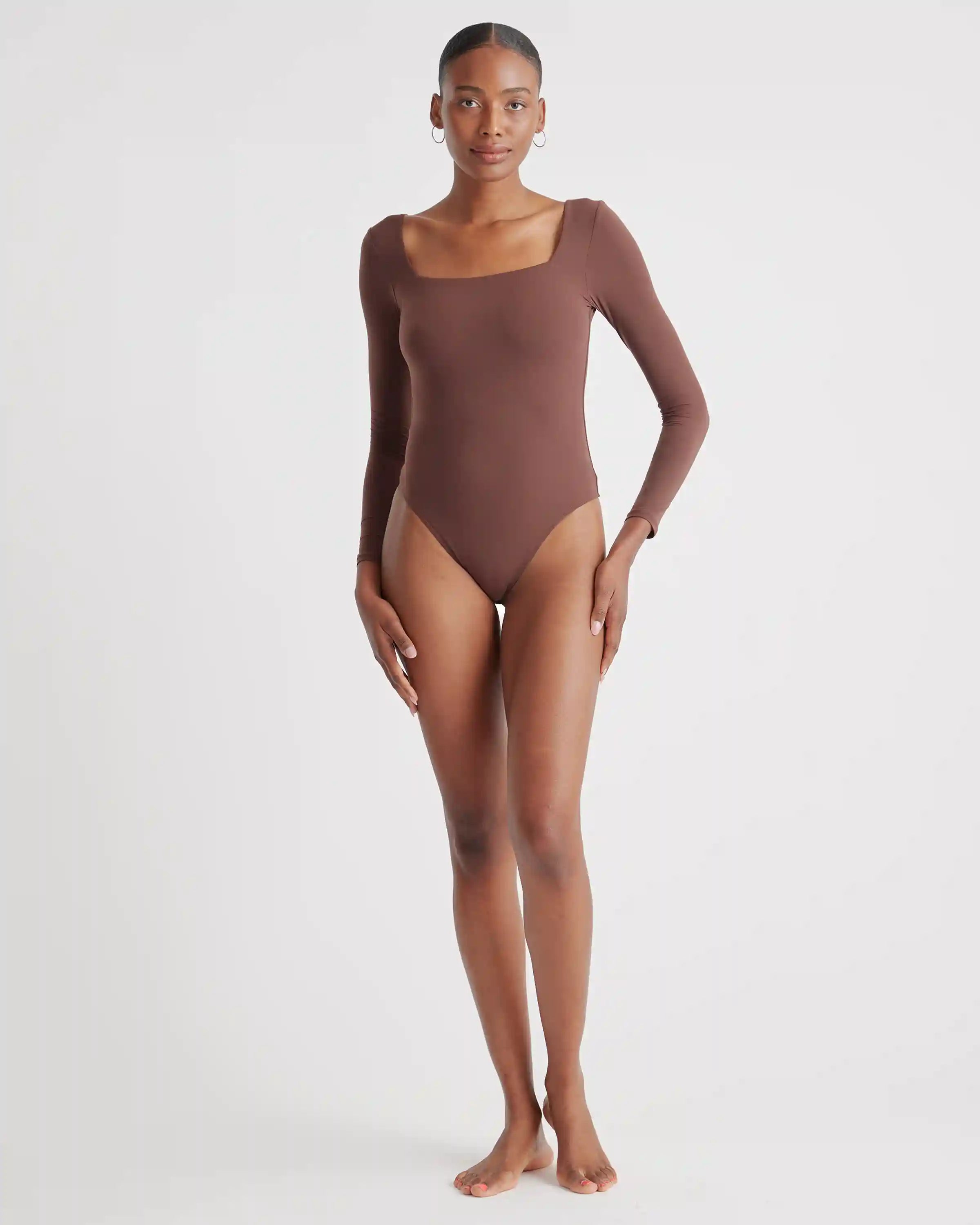 Second Skin Square Neck Long Sleeve Bodysuit