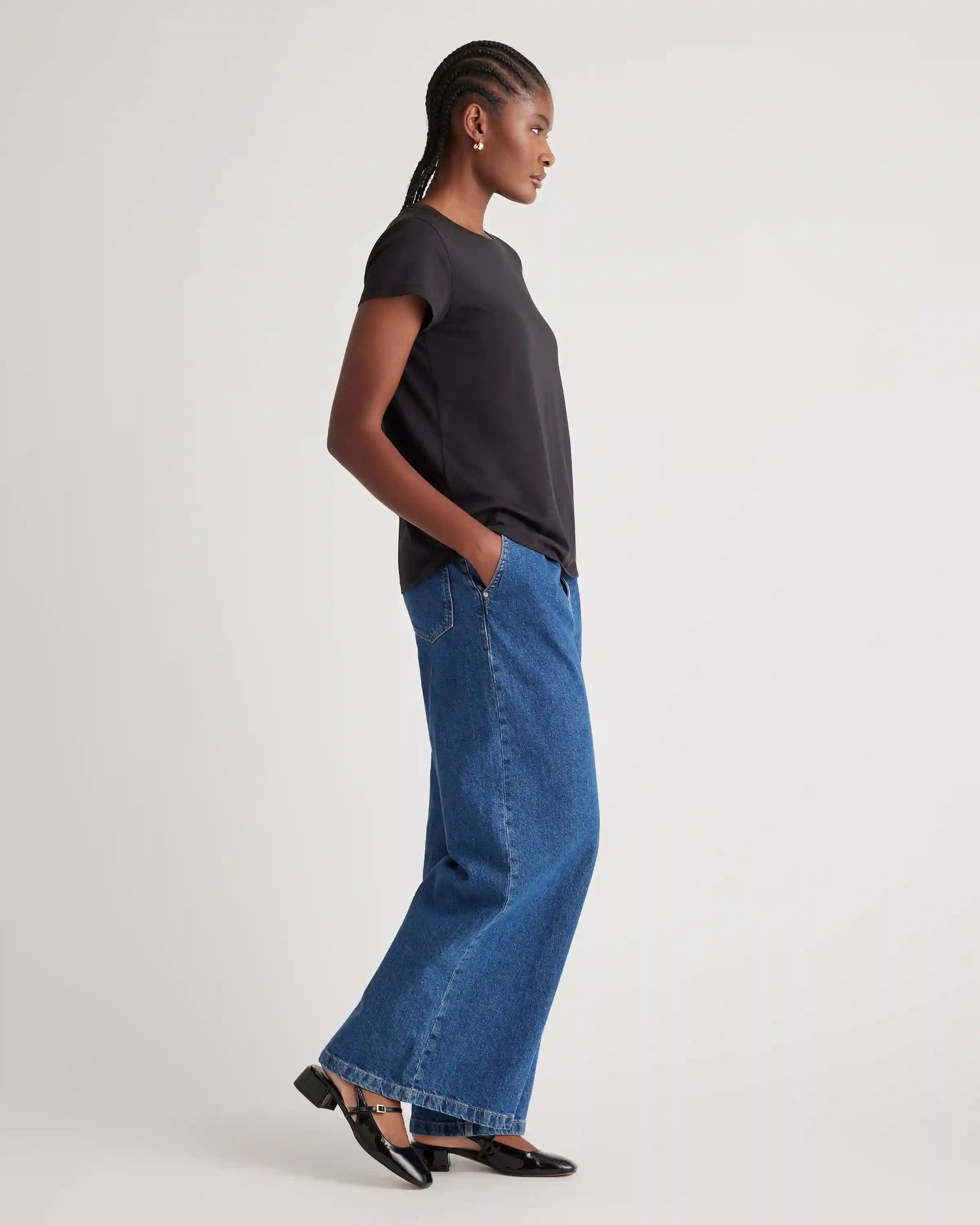 Cotton Modal Crew Neck Swing Tee