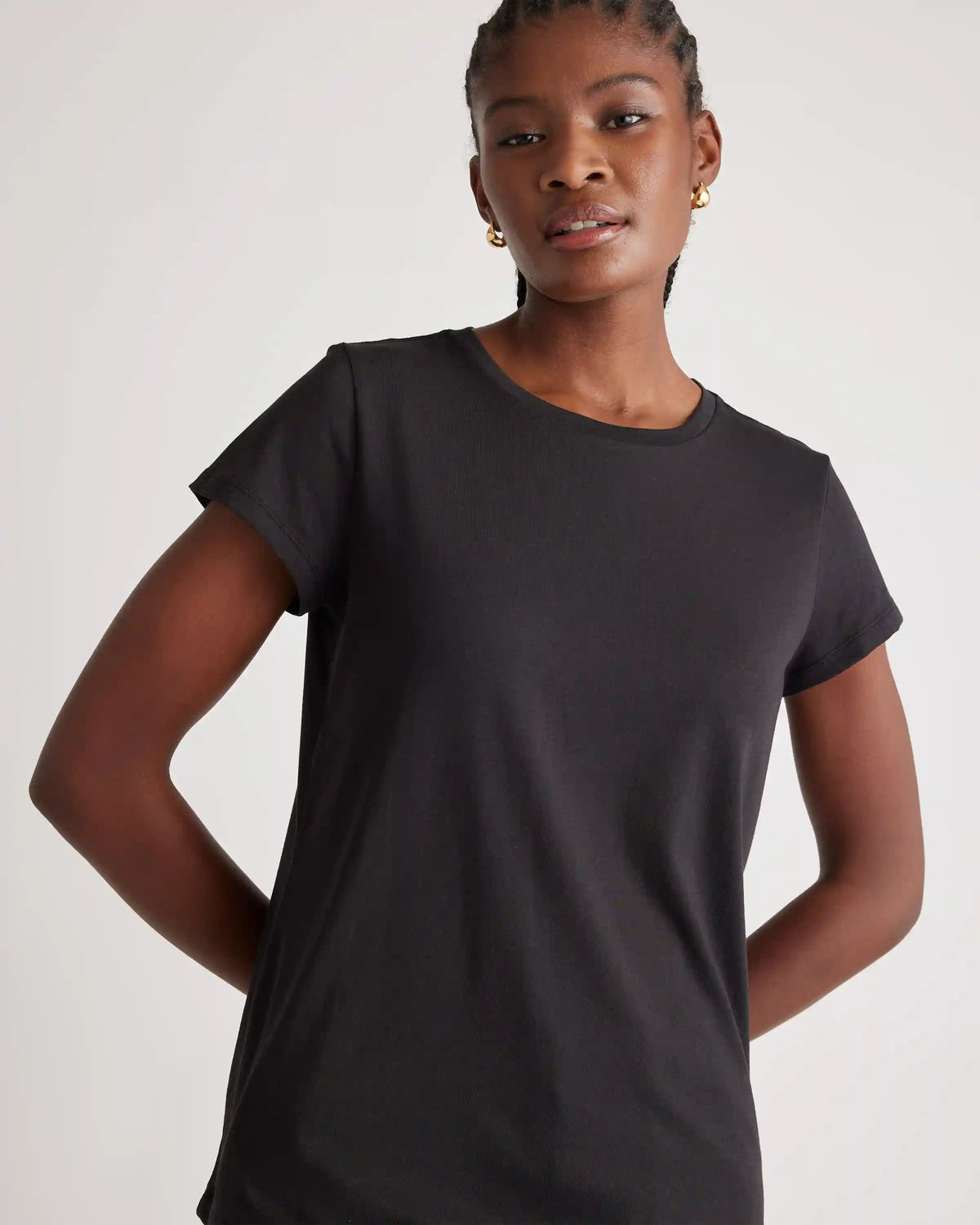 Cotton Modal Crew Neck Swing Tee