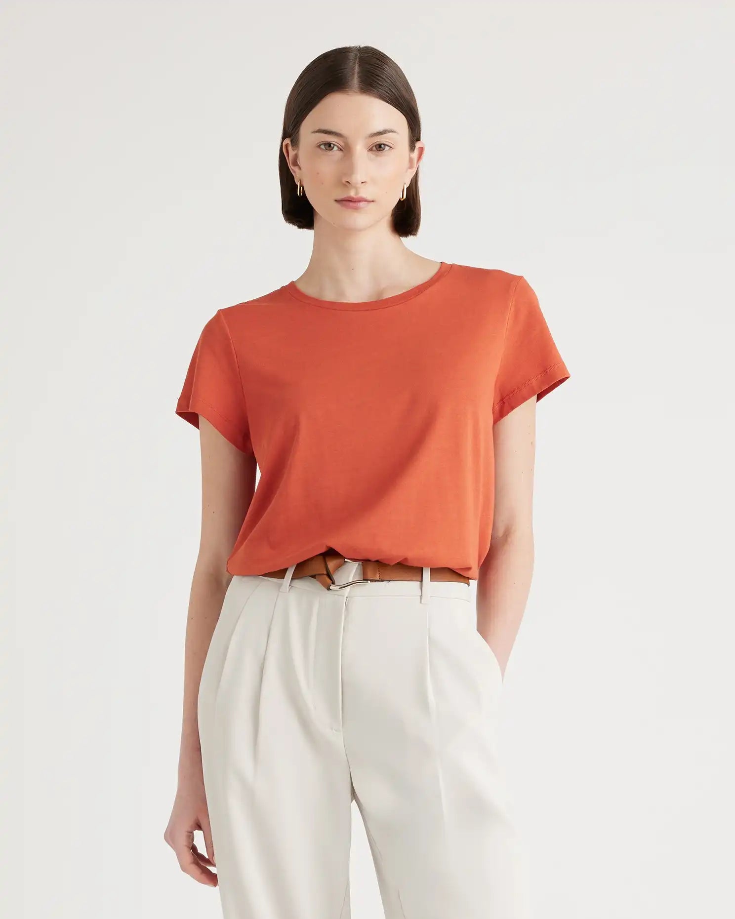 Cotton Modal Crew Neck Swing Tee