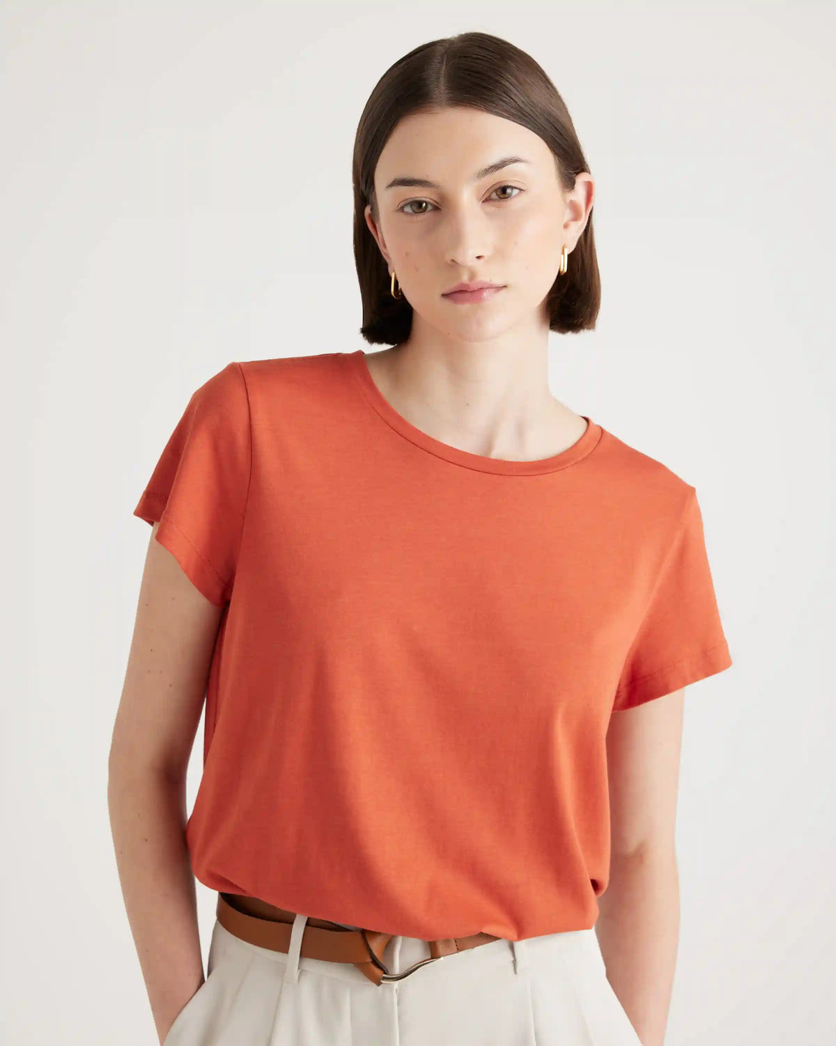 Cotton Modal Crew Neck Swing Tee