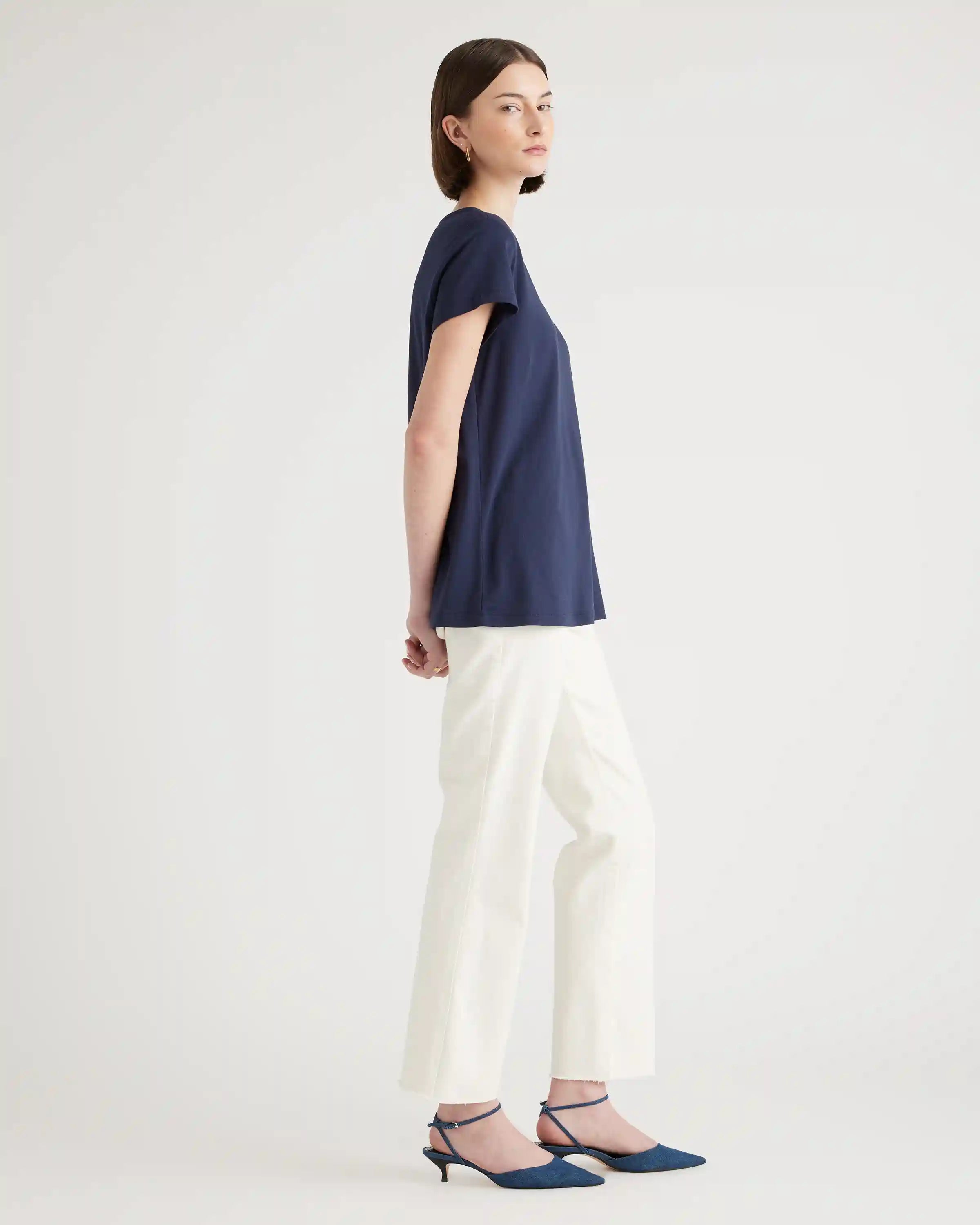 Cotton Modal Crew Neck Swing Tee