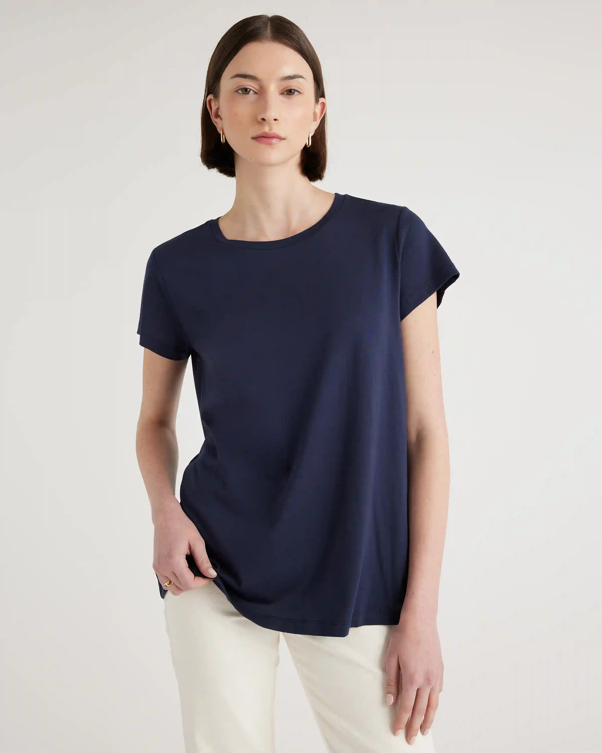 Cotton Modal Crew Neck Swing Tee