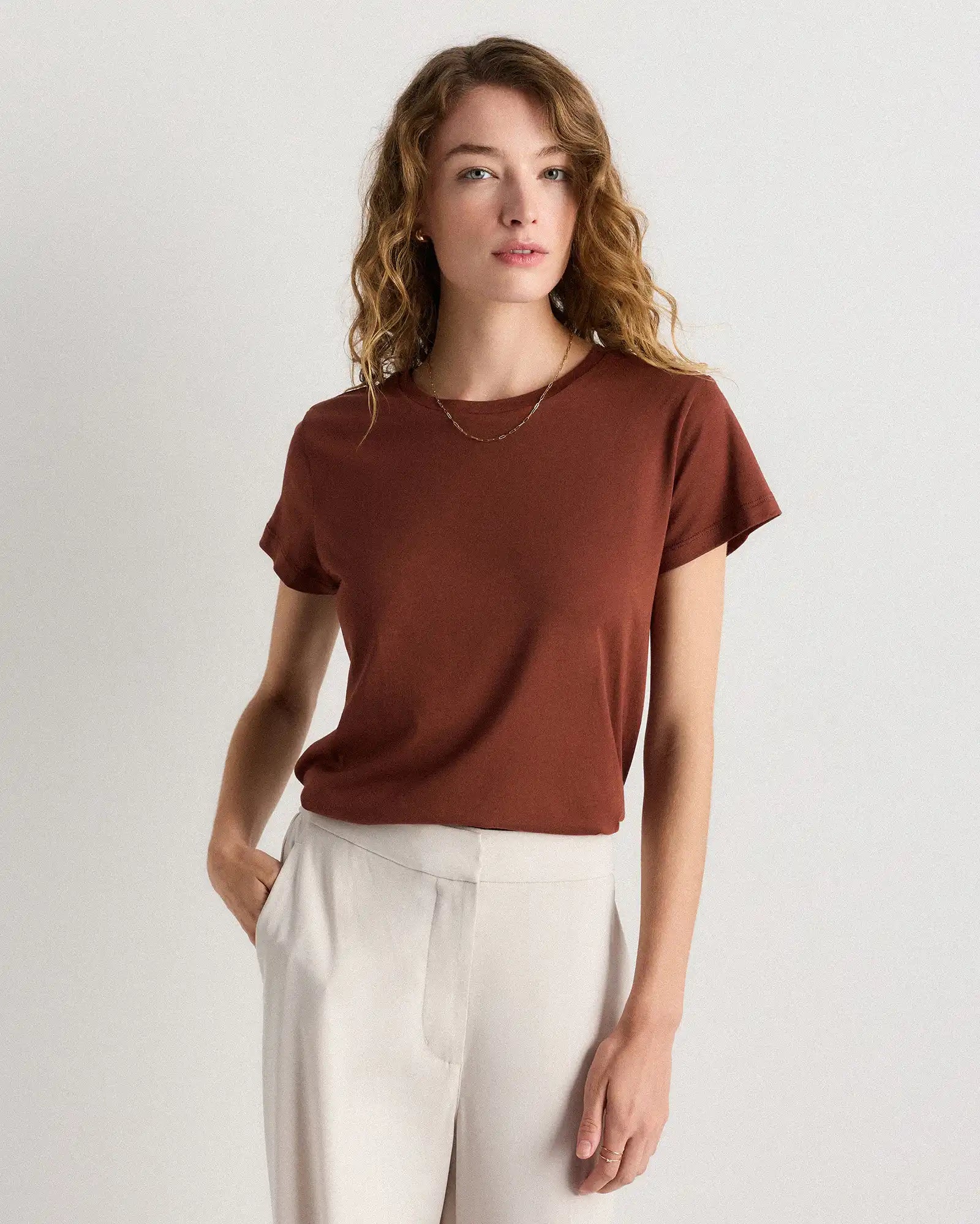 Cotton Modal Crew Neck Swing Tee