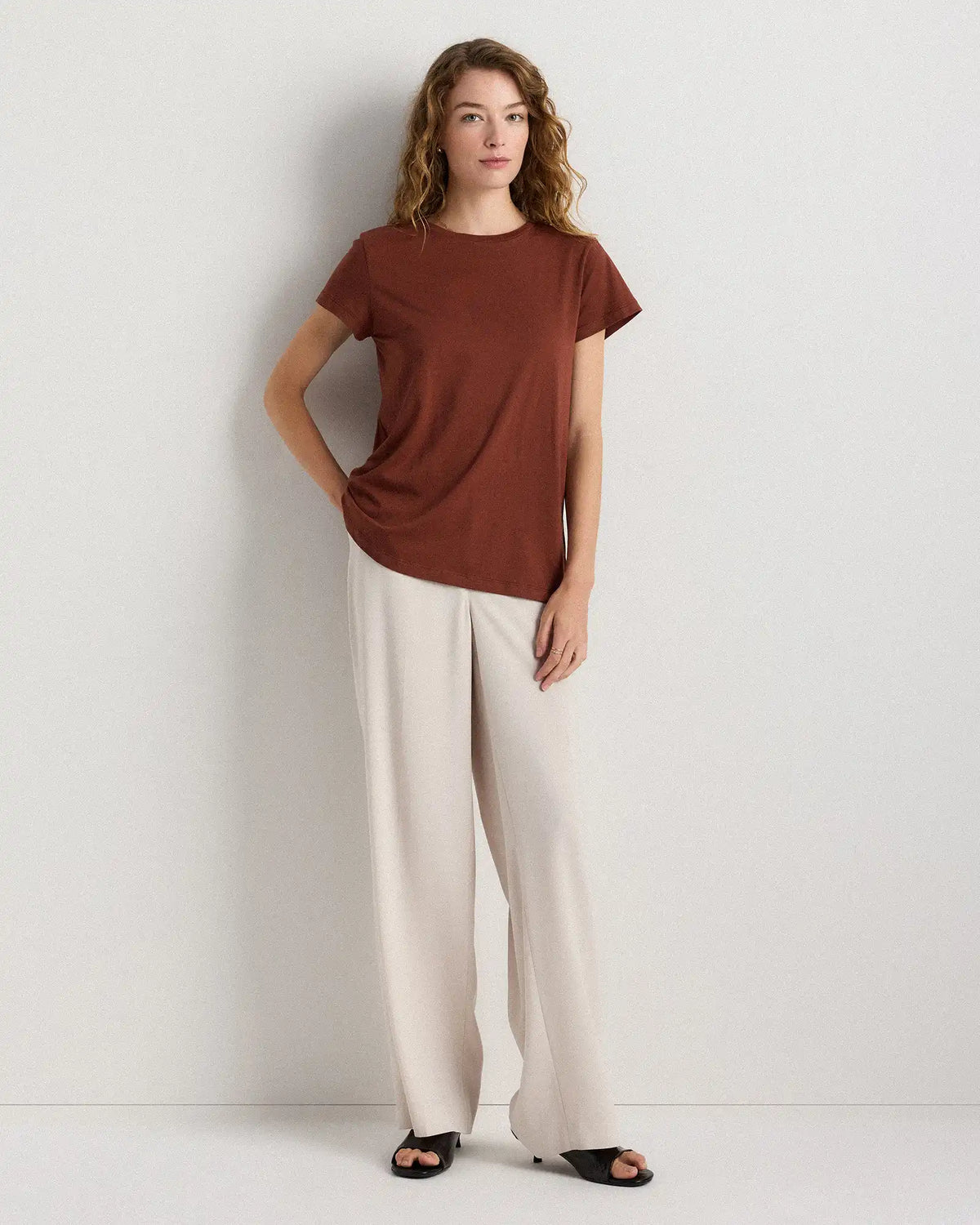 Cotton Modal Crew Neck Swing Tee