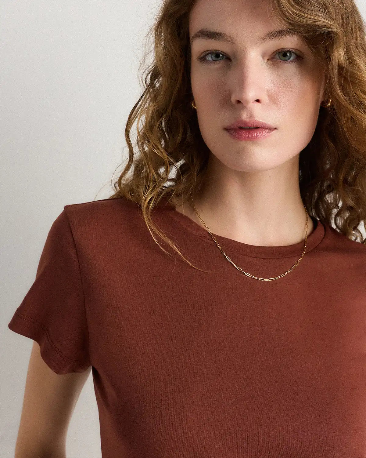 Cotton Modal Crew Neck Swing Tee