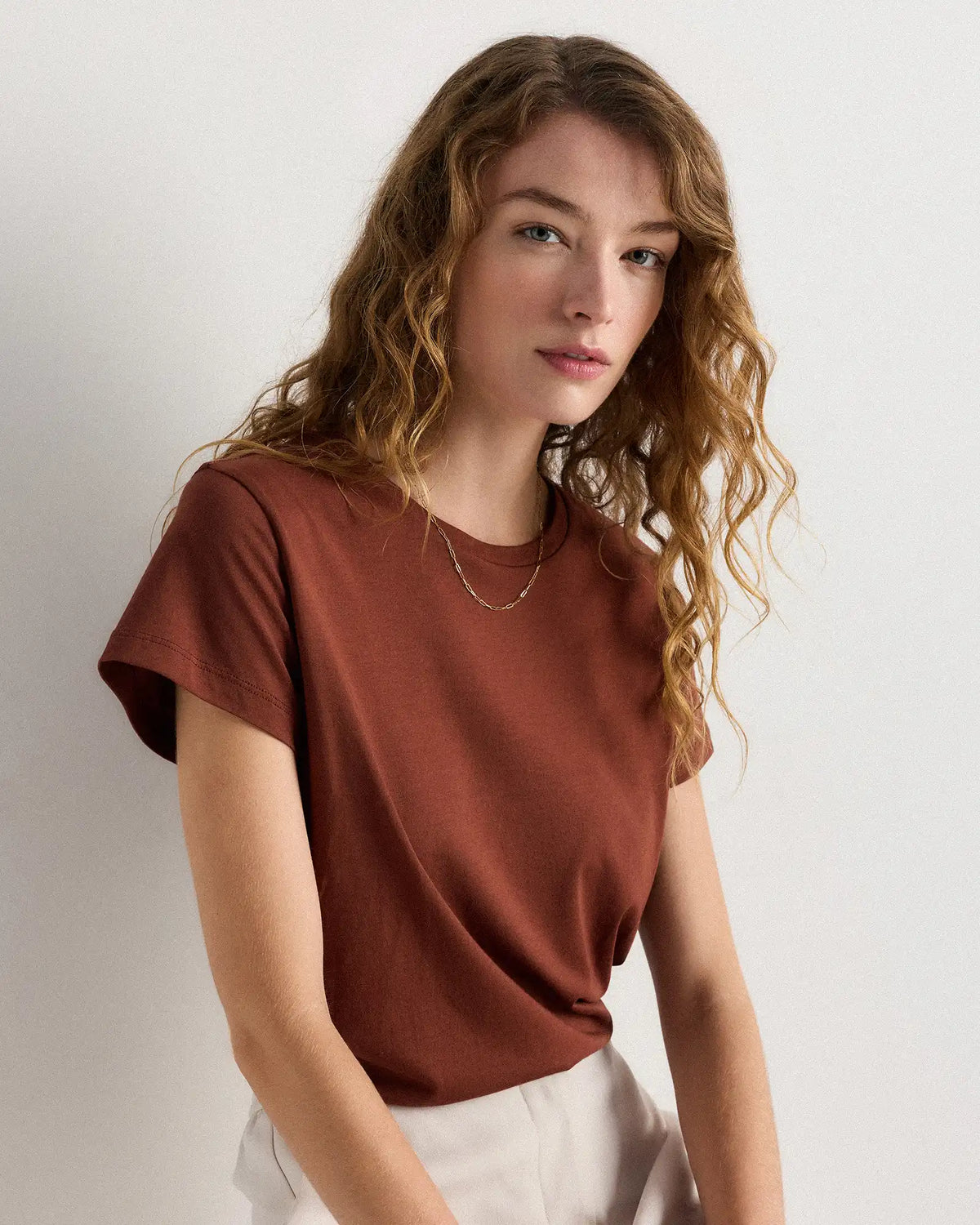 Cotton Modal Crew Neck Swing Tee