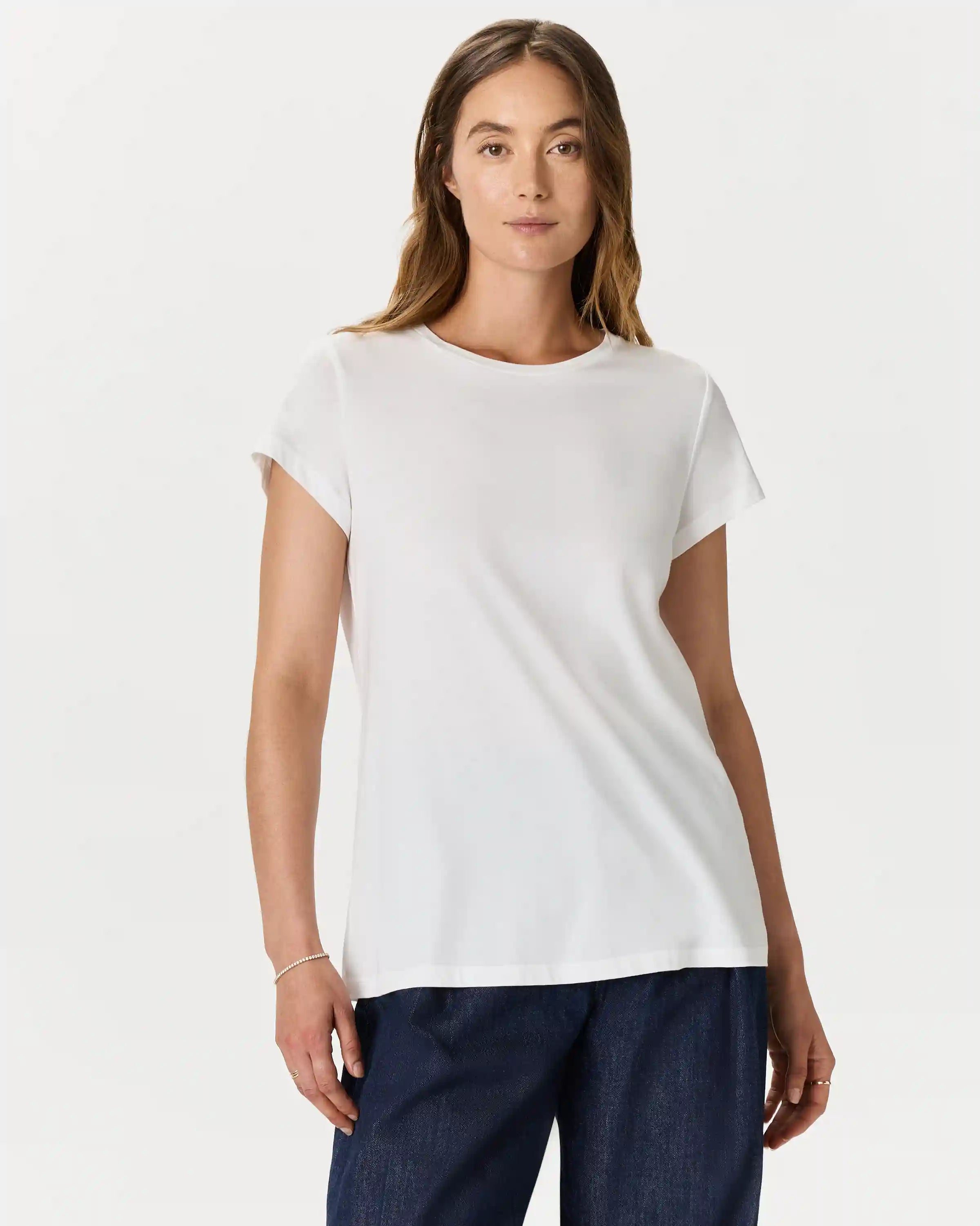 Cotton Modal Crew Neck Swing Tee