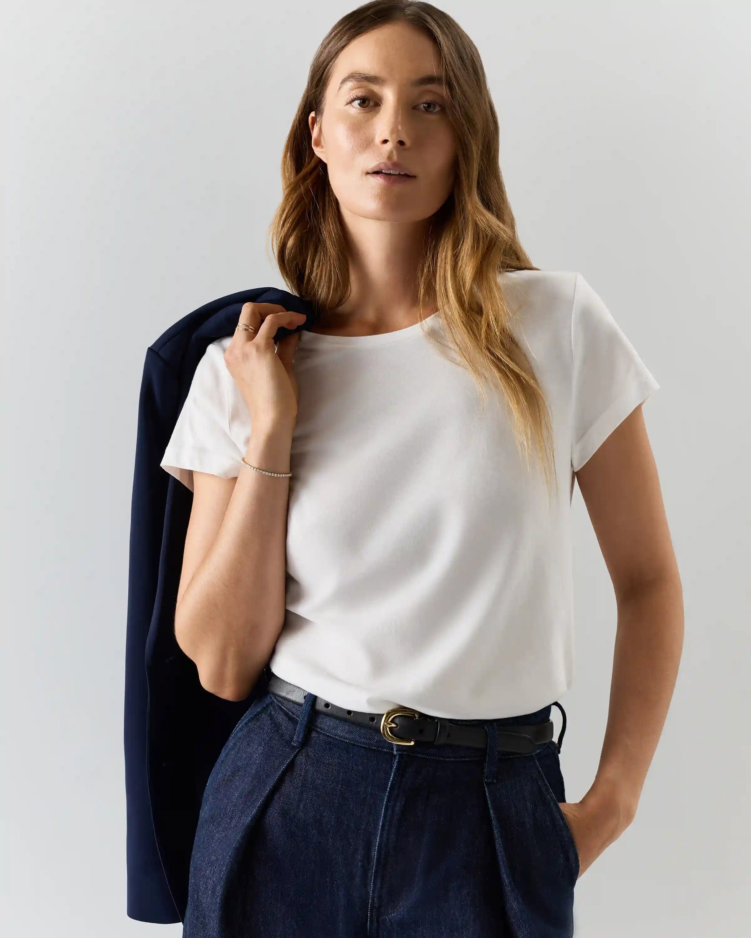 Cotton Modal Crew Neck Swing Tee