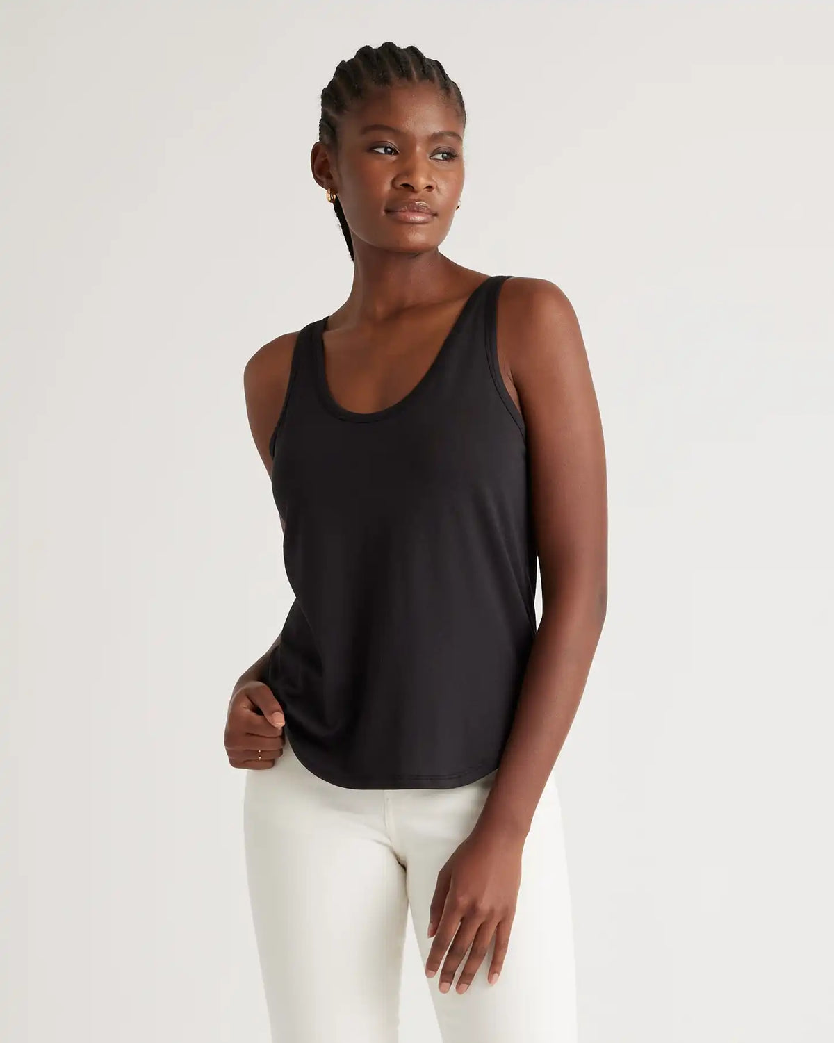 Cotton Modal Double Scoop Neck Tank