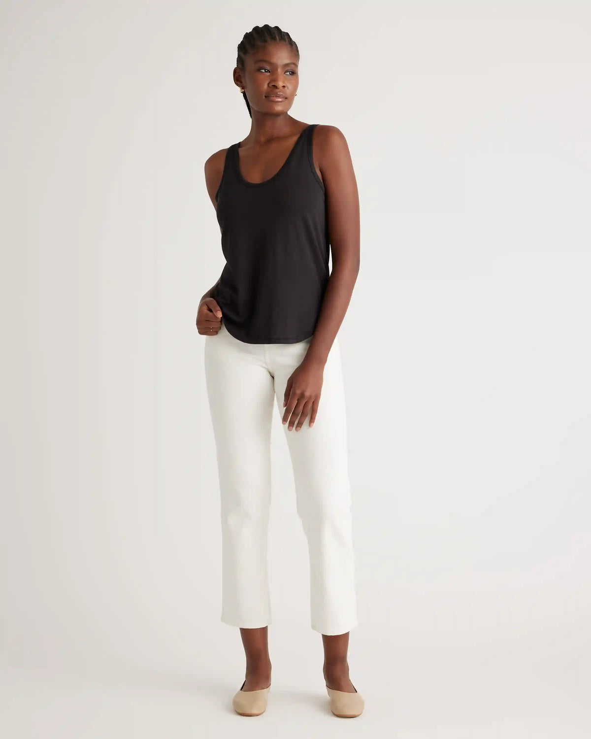 Cotton Modal Double Scoop Neck Tank