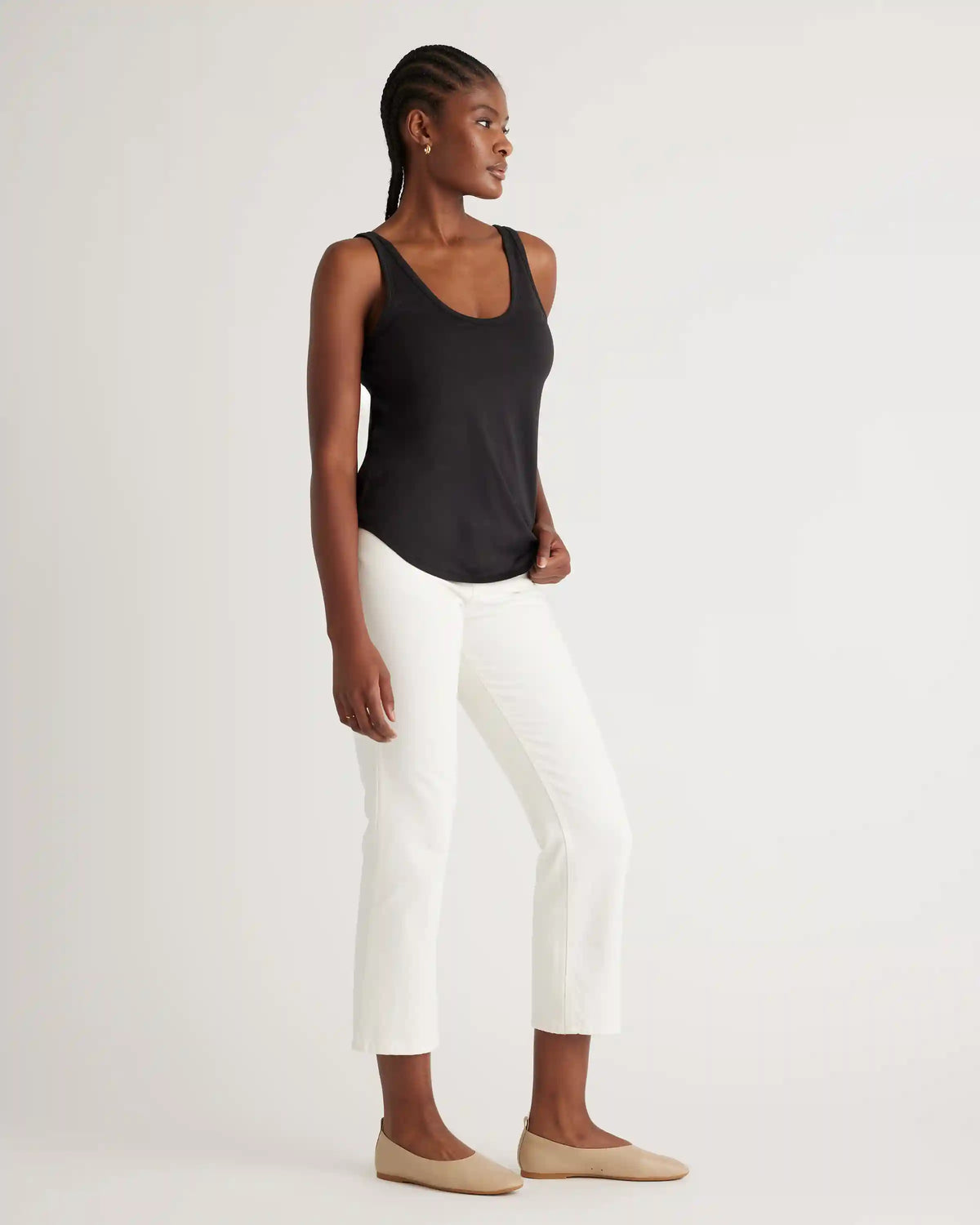 Cotton Modal Double Scoop Neck Tank