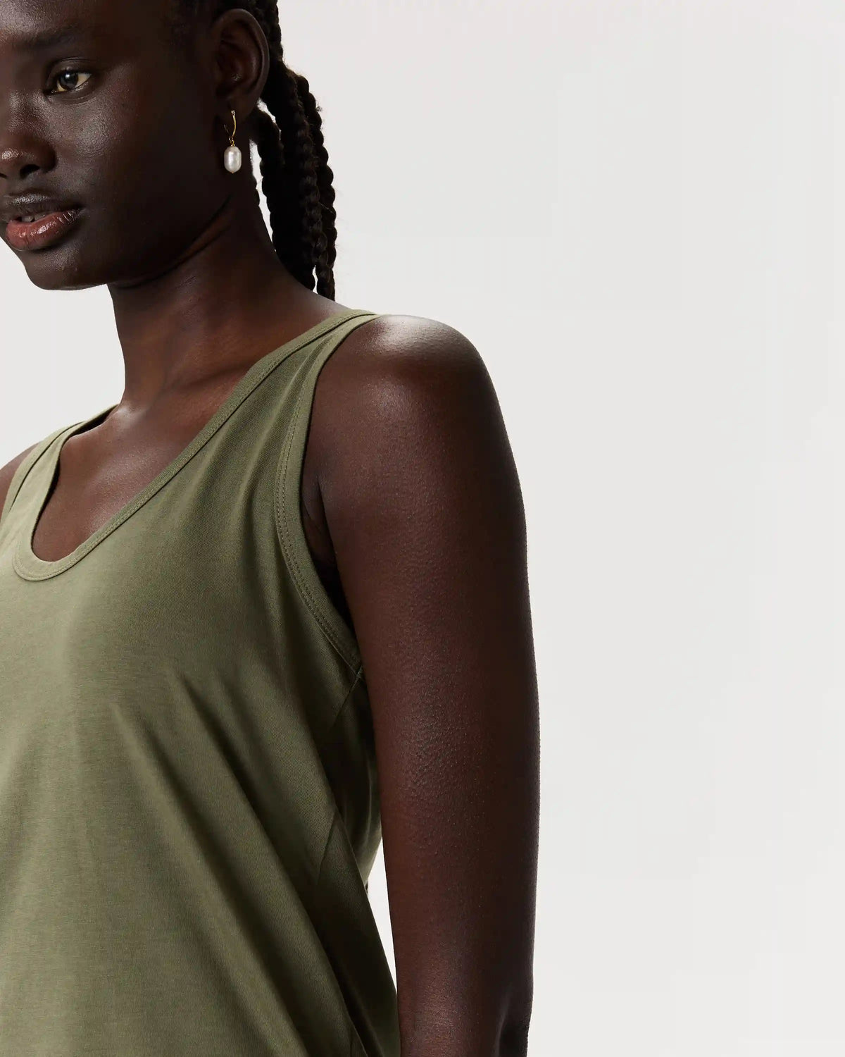 Cotton Modal Double Scoop Neck Tank