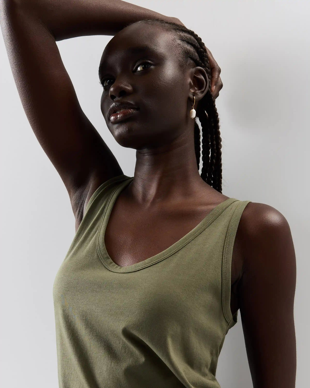 Cotton Modal Double Scoop Neck Tank