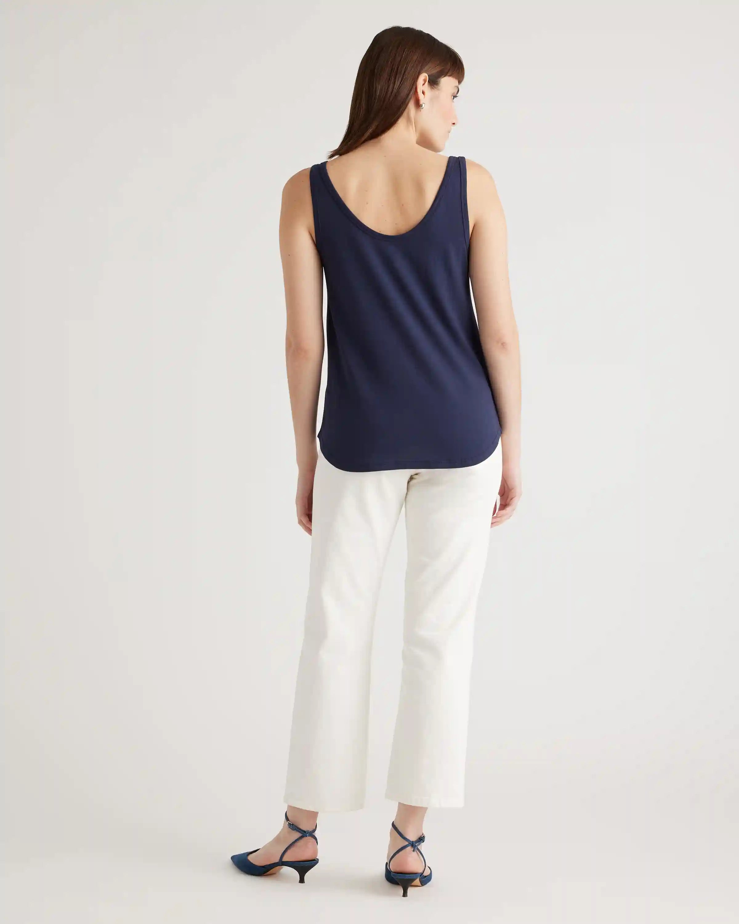 Cotton Modal Double Scoop Neck Tank