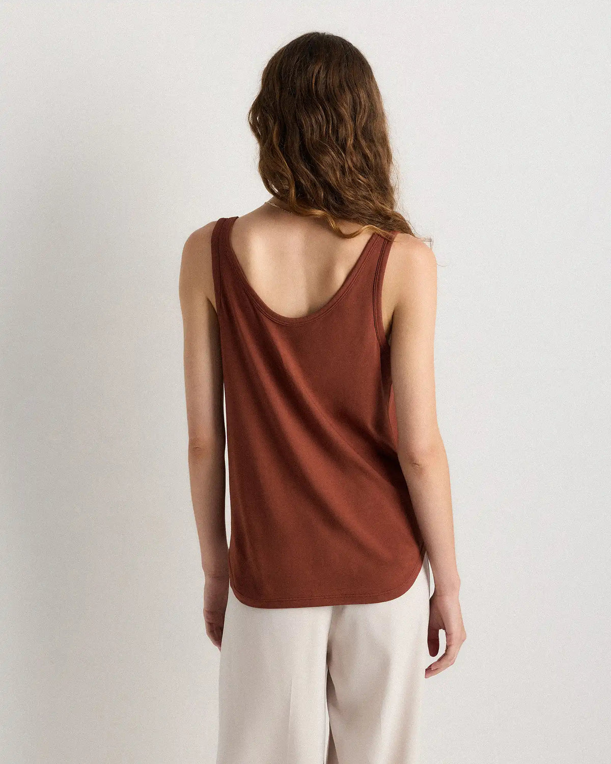 Cotton Modal Double Scoop Neck Tank
