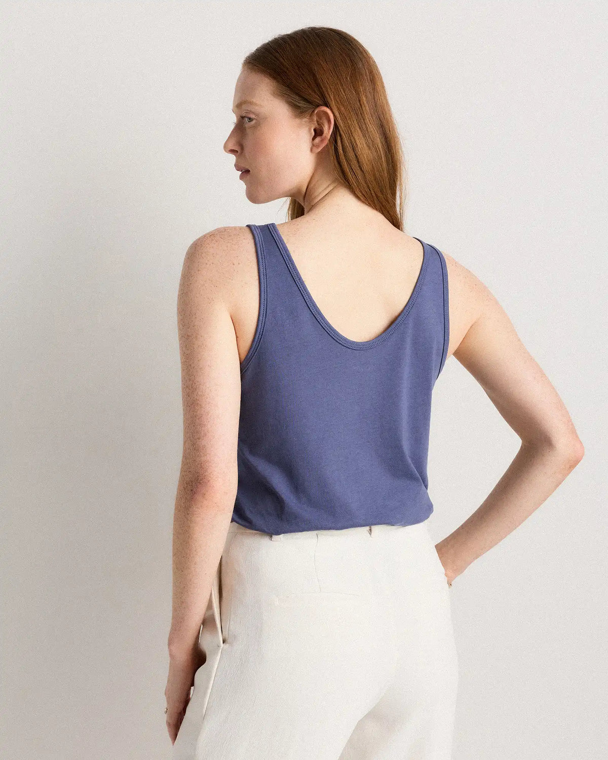 Cotton Modal Double Scoop Neck Tank
