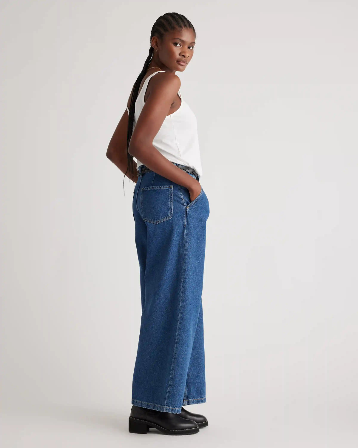 Cotton Modal Double Scoop Neck Tank
