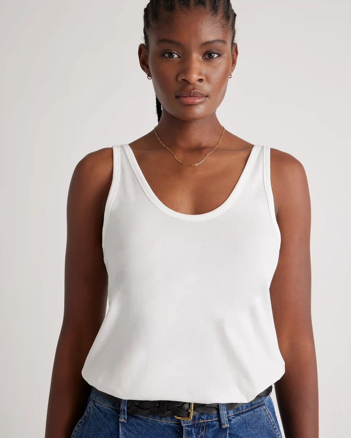 Cotton Modal Double Scoop Neck Tank