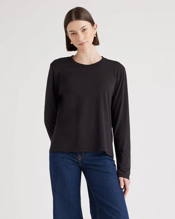 Cotton Modal Relaxed Long Sleeve Tee
