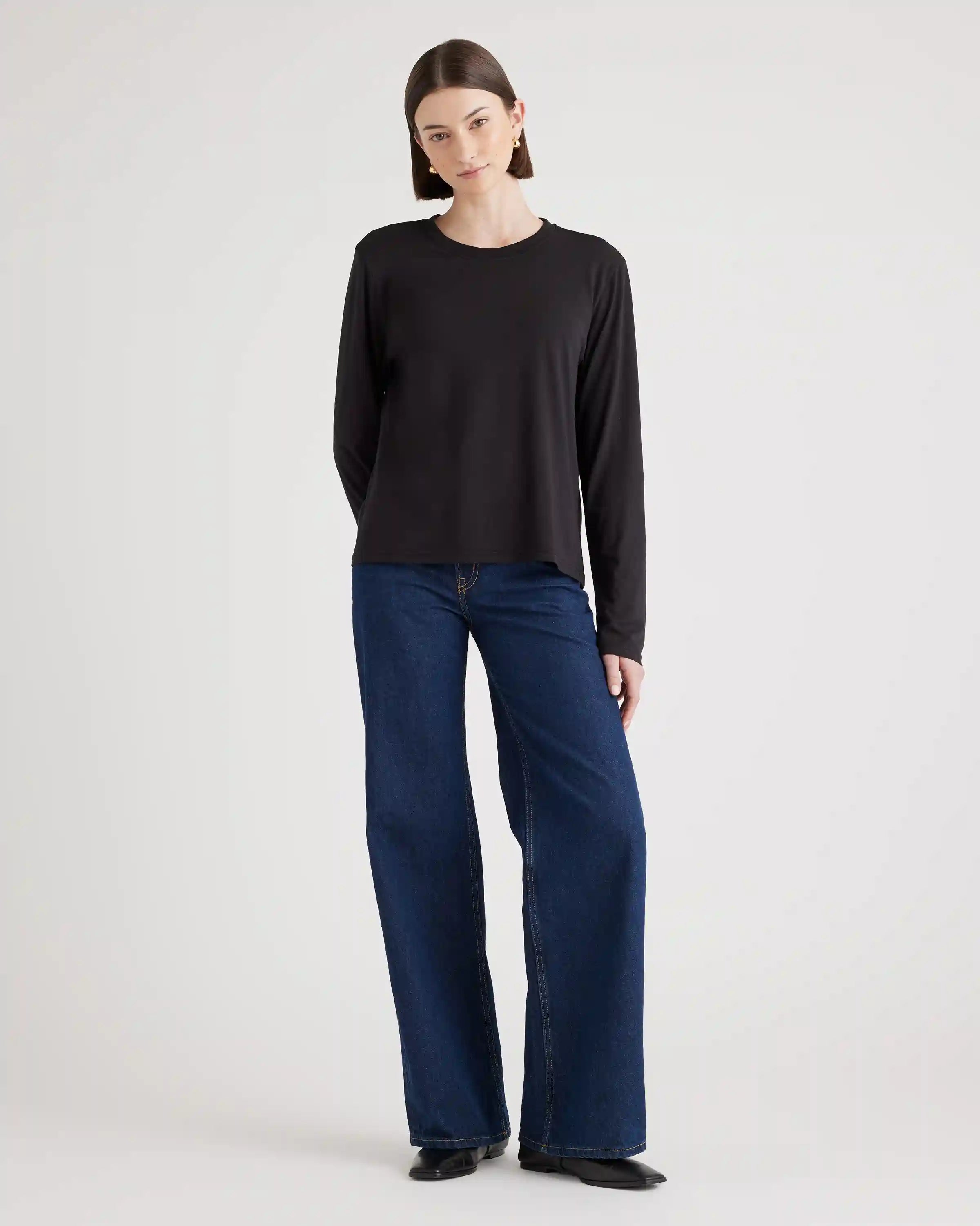 Cotton Modal Relaxed Long Sleeve Tee