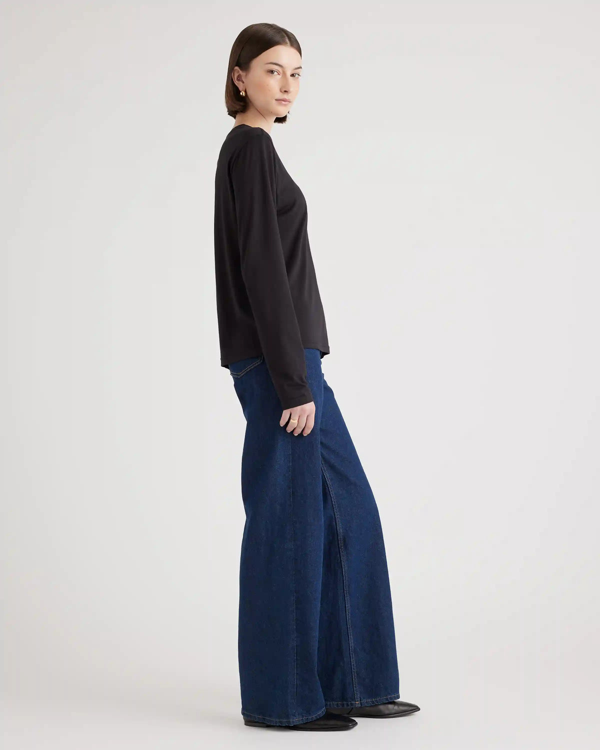 Cotton Modal Relaxed Long Sleeve Tee
