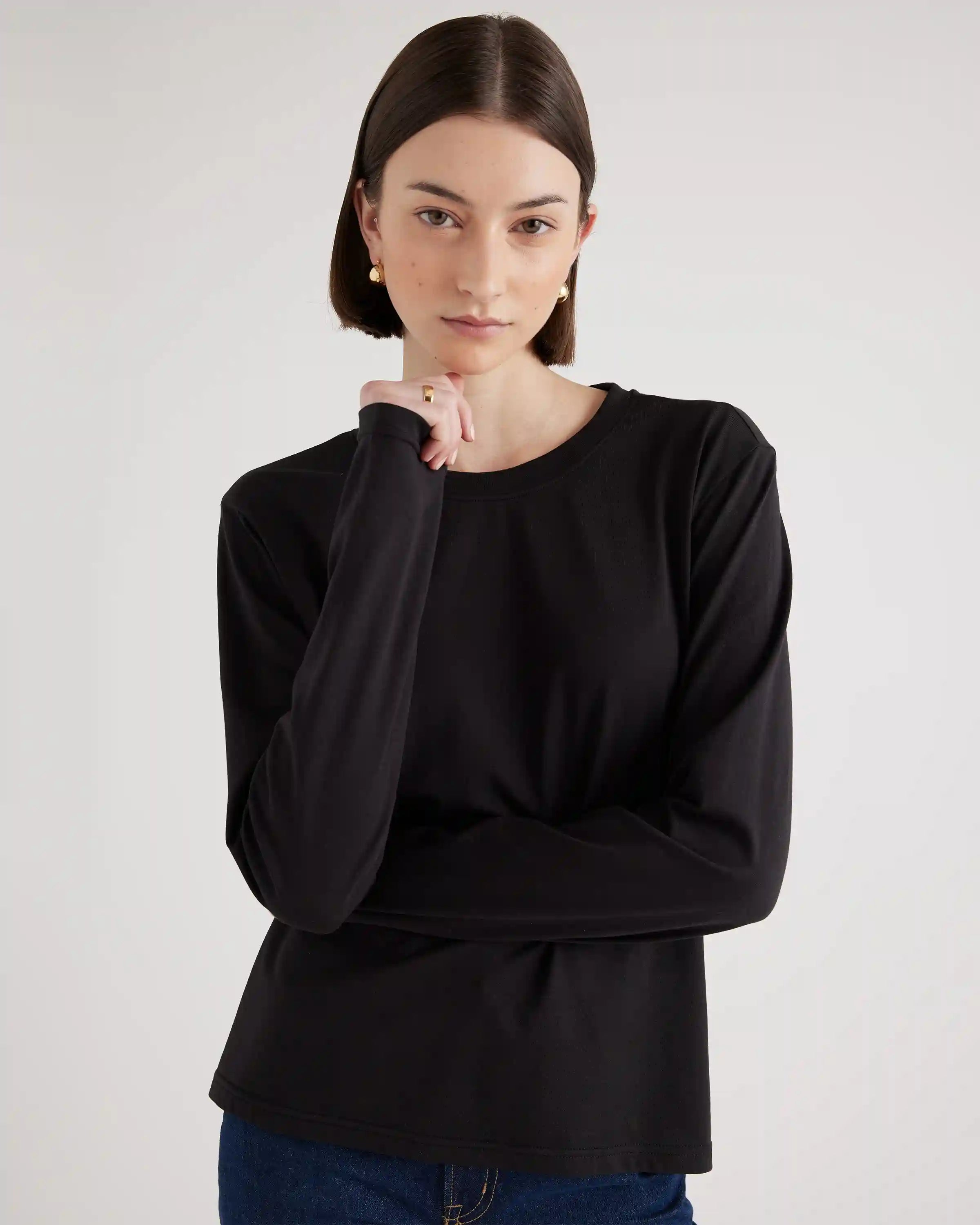 Cotton Modal Relaxed Long Sleeve Tee
