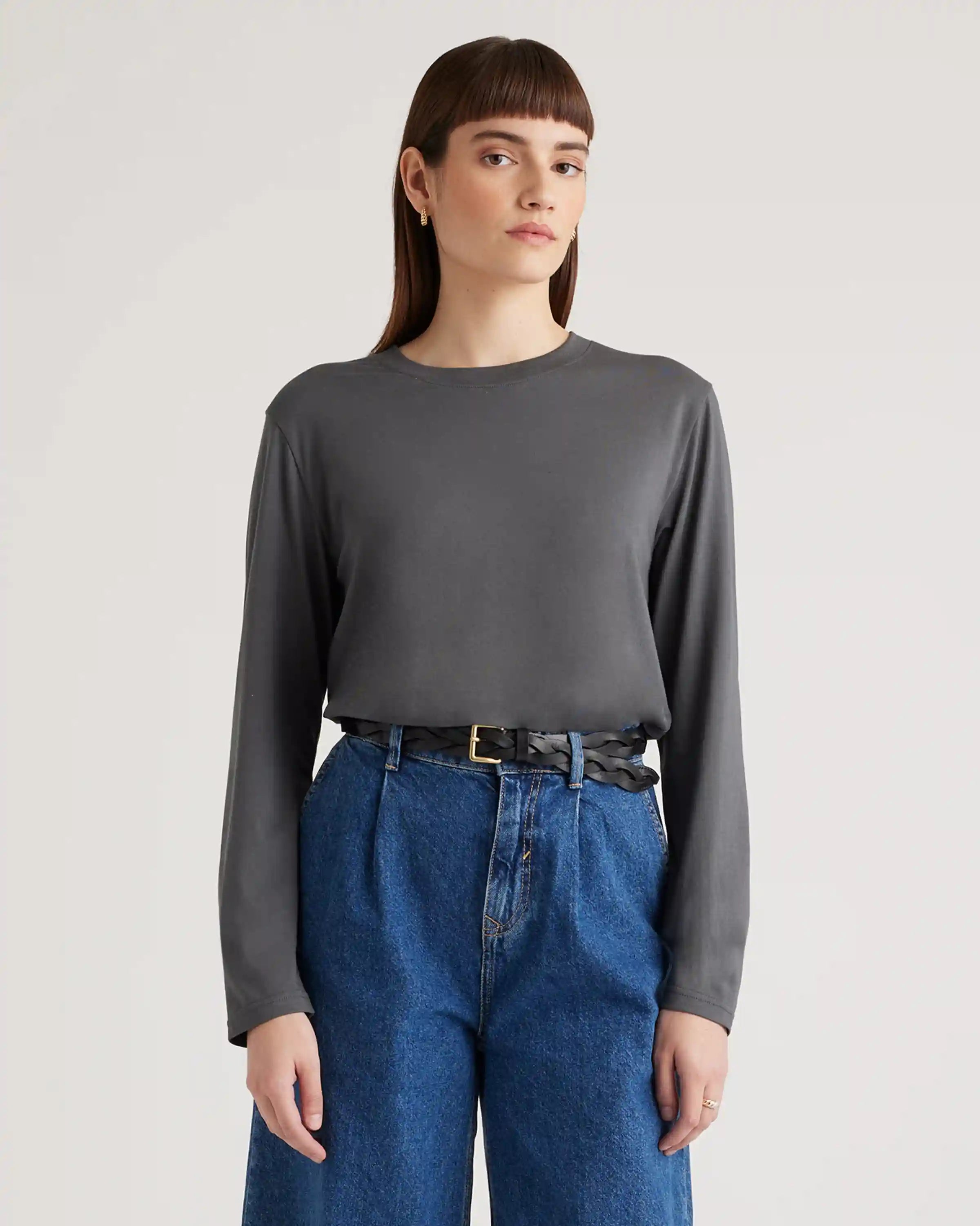 Cotton Modal Relaxed Long Sleeve Tee