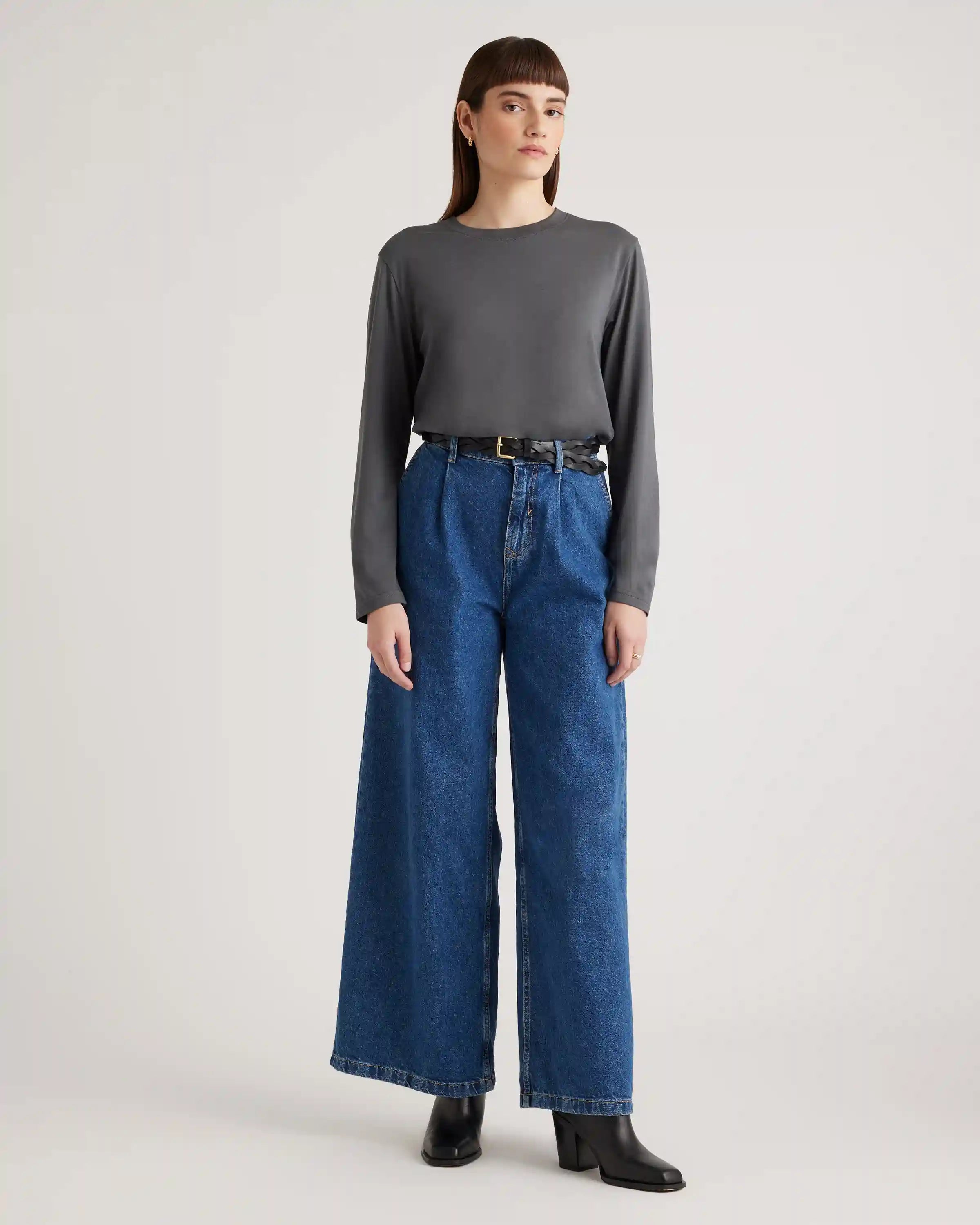 Cotton Modal Relaxed Long Sleeve Tee