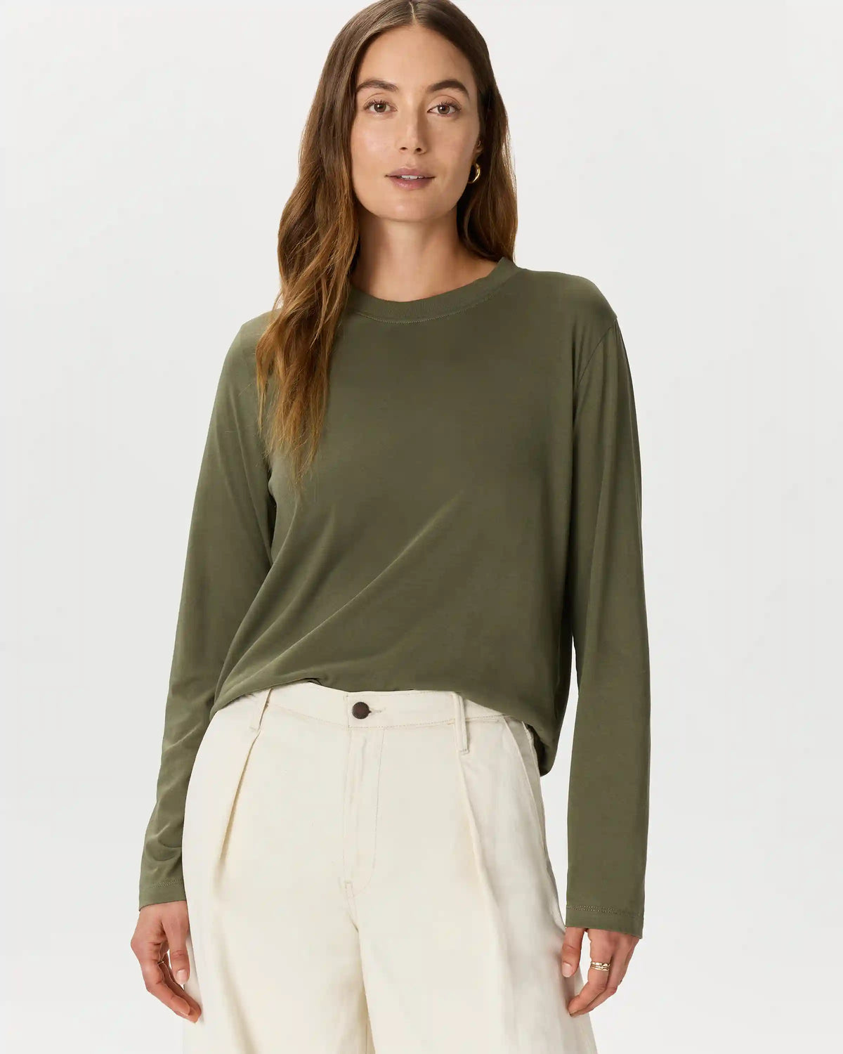 Cotton Modal Relaxed Long Sleeve Tee