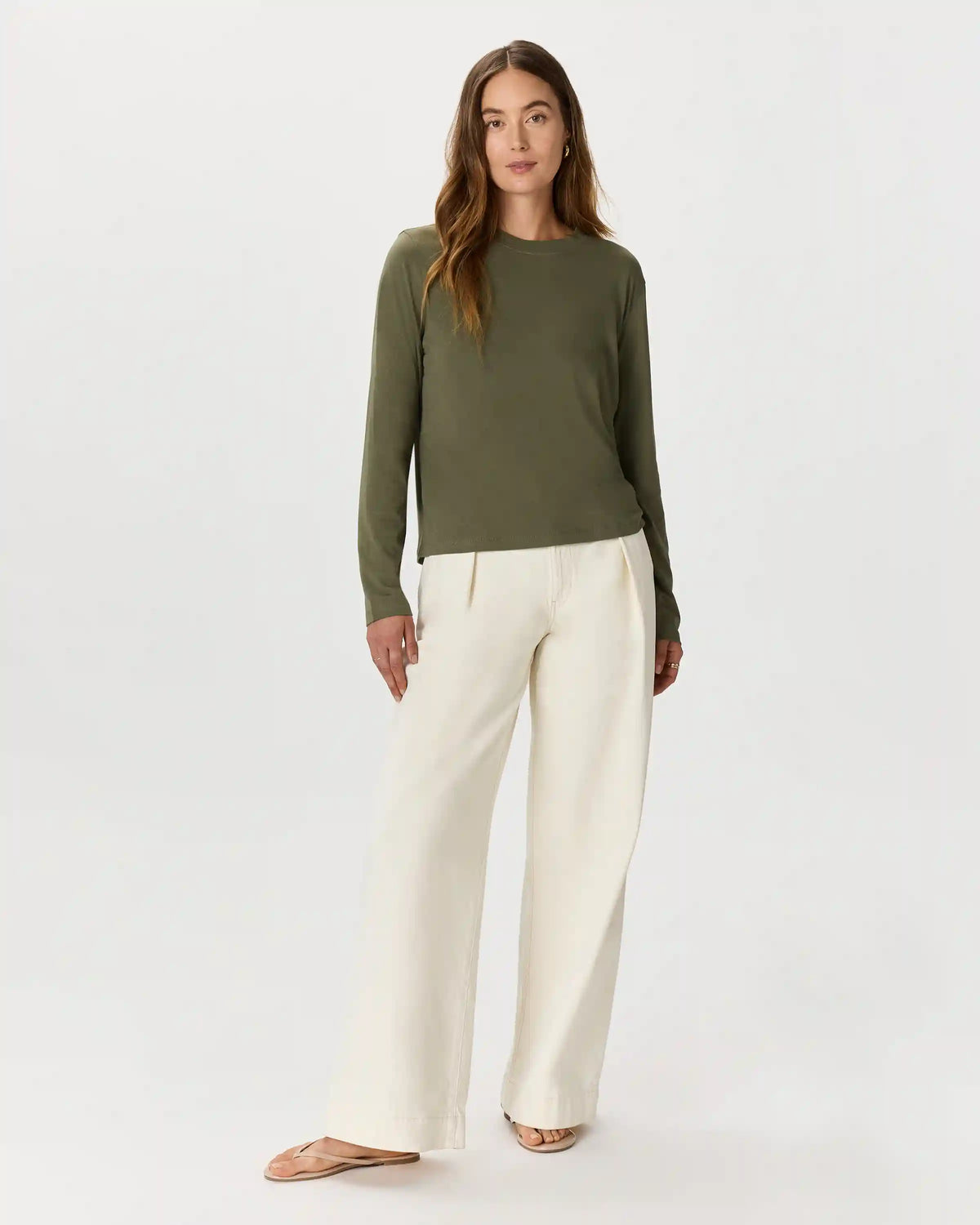 Cotton Modal Relaxed Long Sleeve Tee