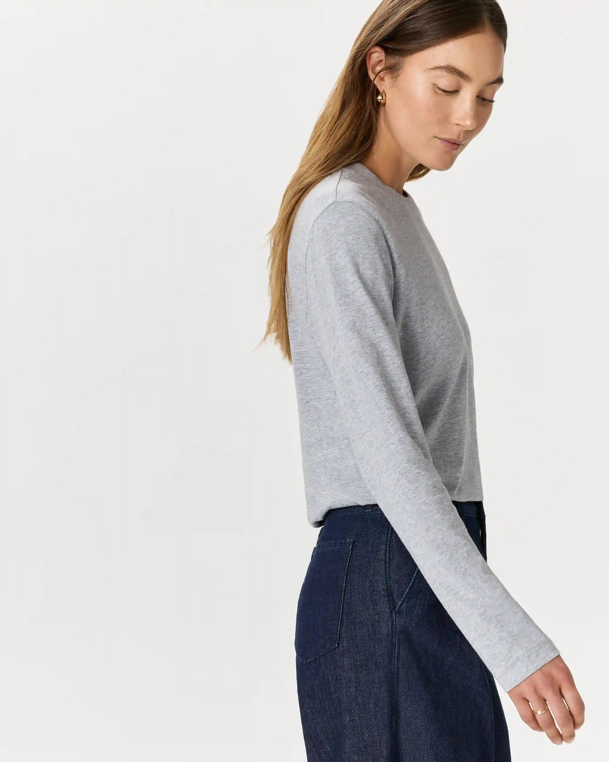 Cotton Modal Relaxed Long Sleeve Tee
