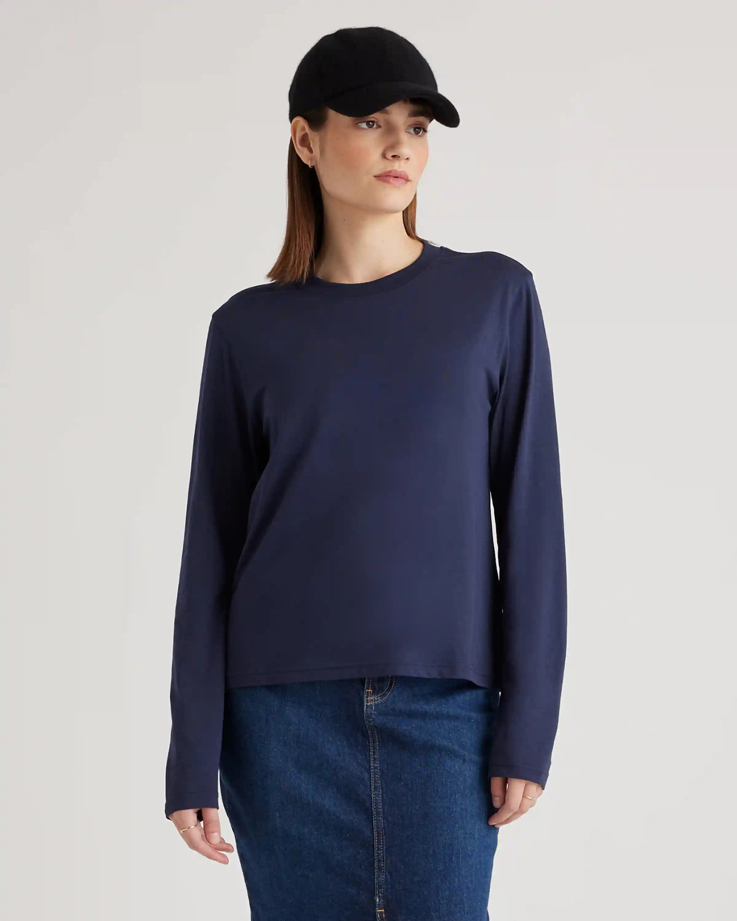 Cotton Modal Relaxed Long Sleeve Tee
