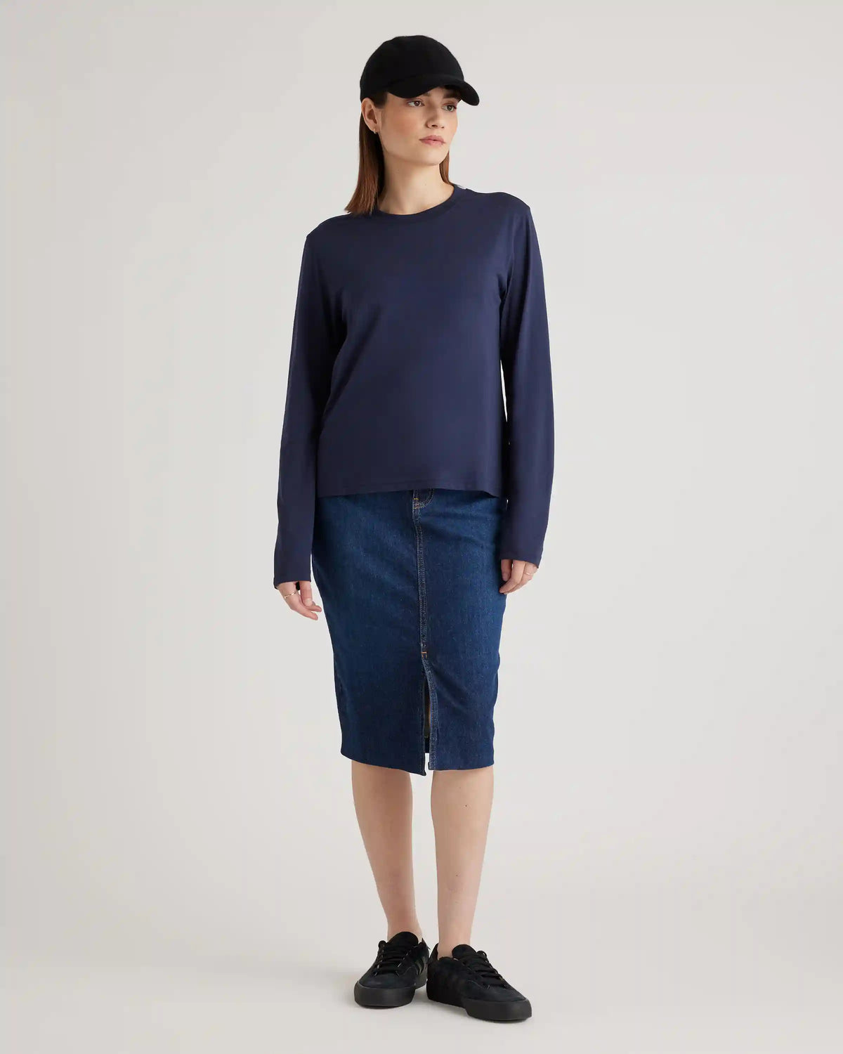 Cotton Modal Relaxed Long Sleeve Tee