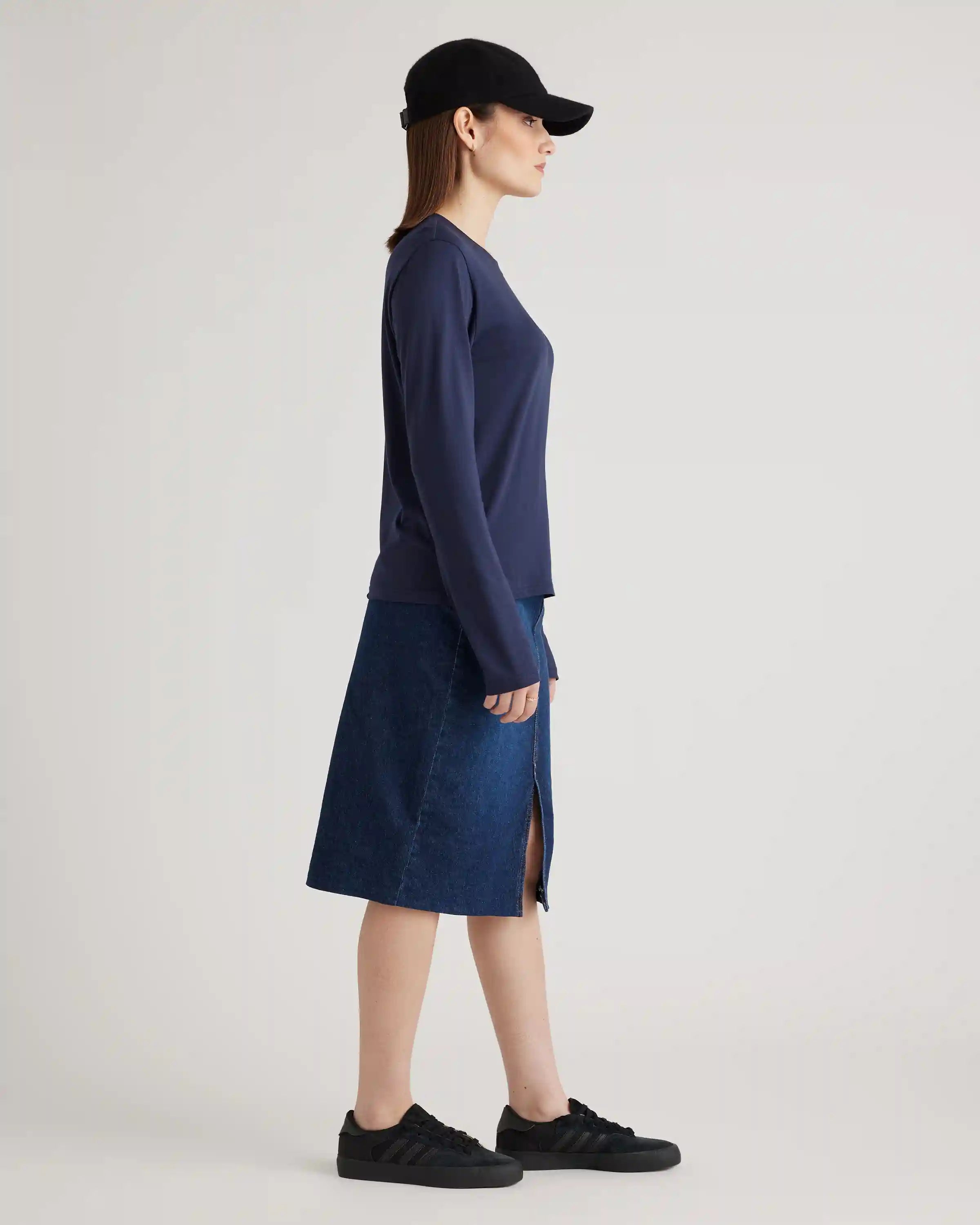 Cotton Modal Relaxed Long Sleeve Tee