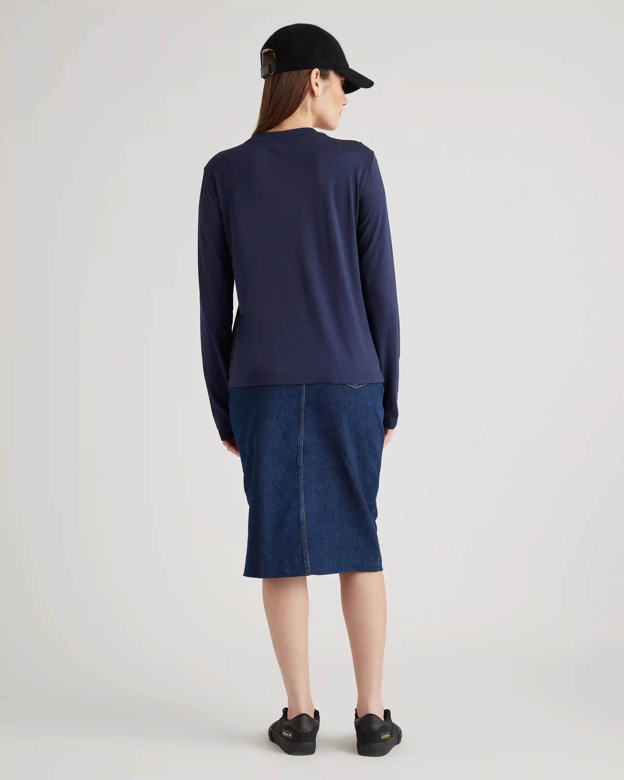 Cotton Modal Relaxed Long Sleeve Tee