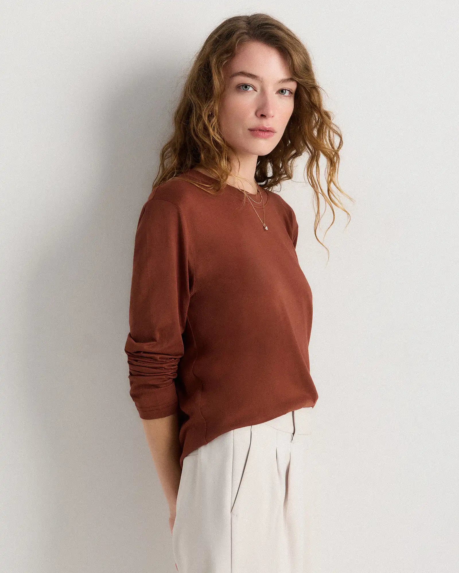 Cotton Modal Relaxed Long Sleeve Tee
