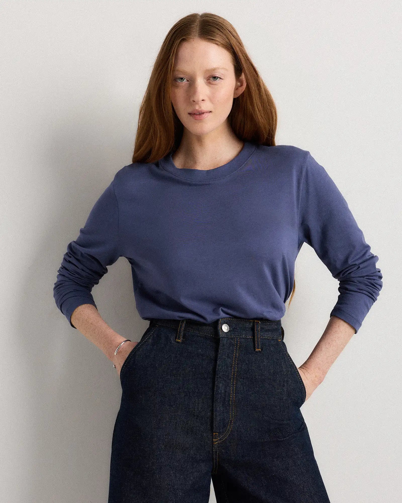 Cotton Modal Relaxed Long Sleeve Tee