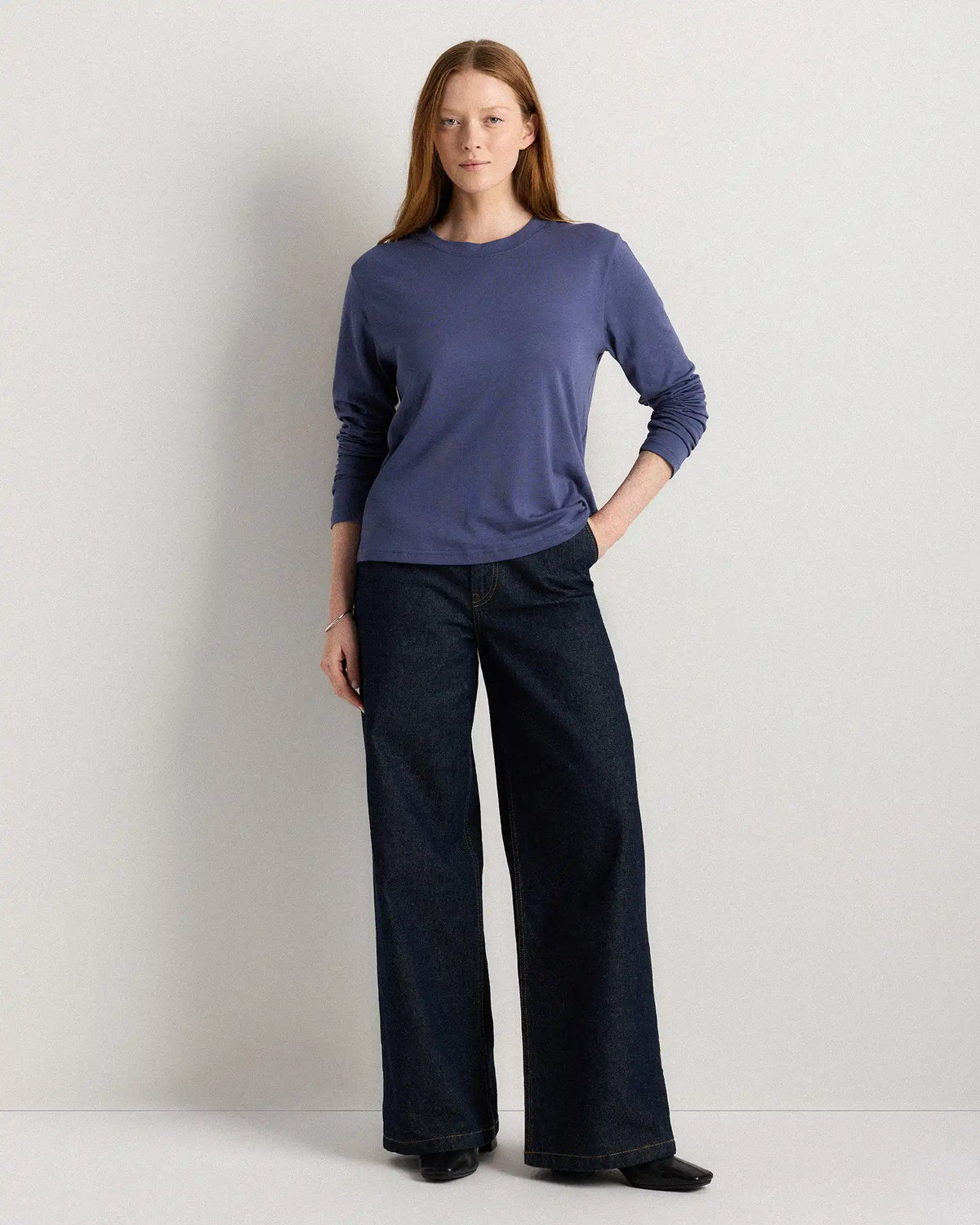 Cotton Modal Relaxed Long Sleeve Tee