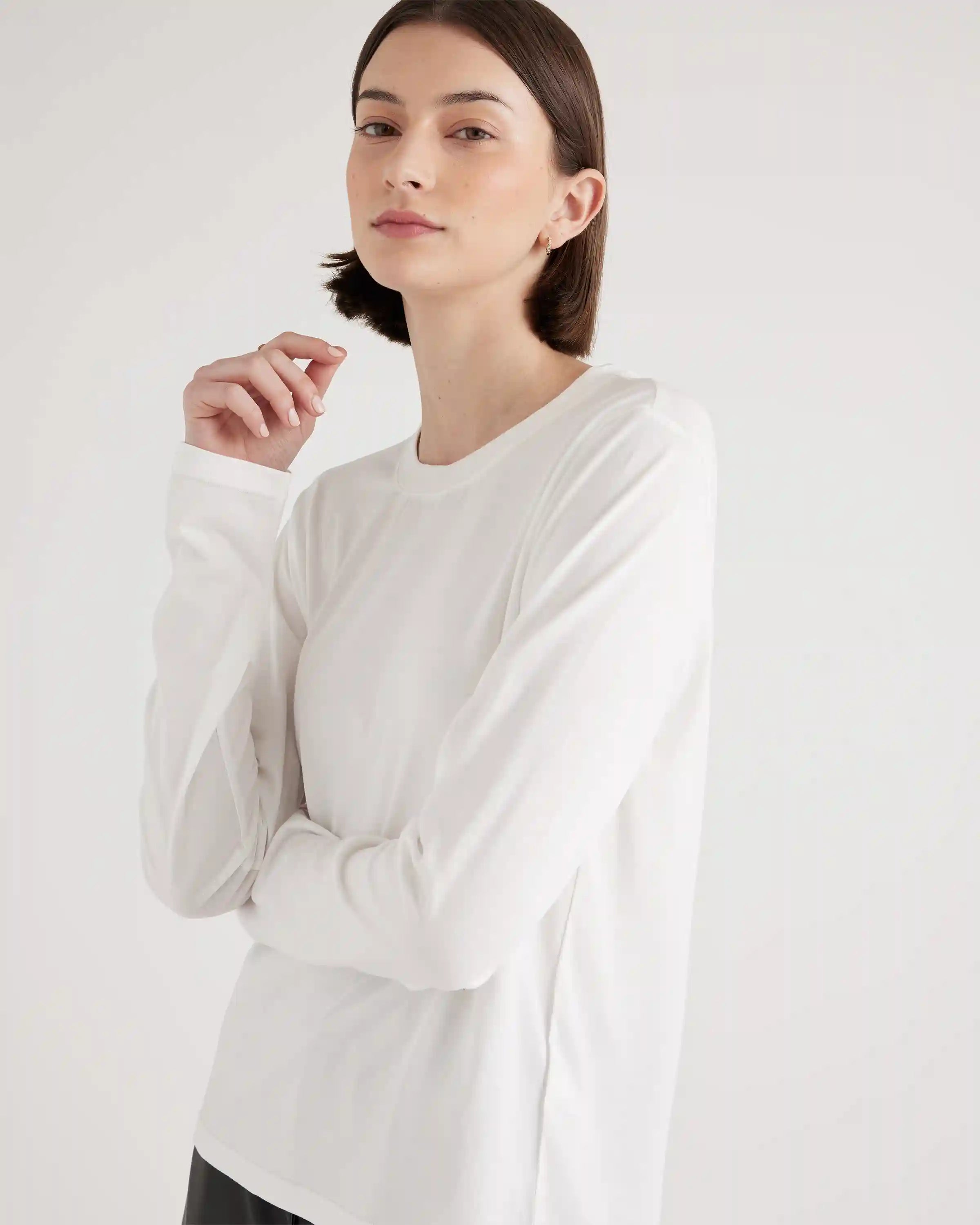 Cotton Modal Relaxed Long Sleeve Tee