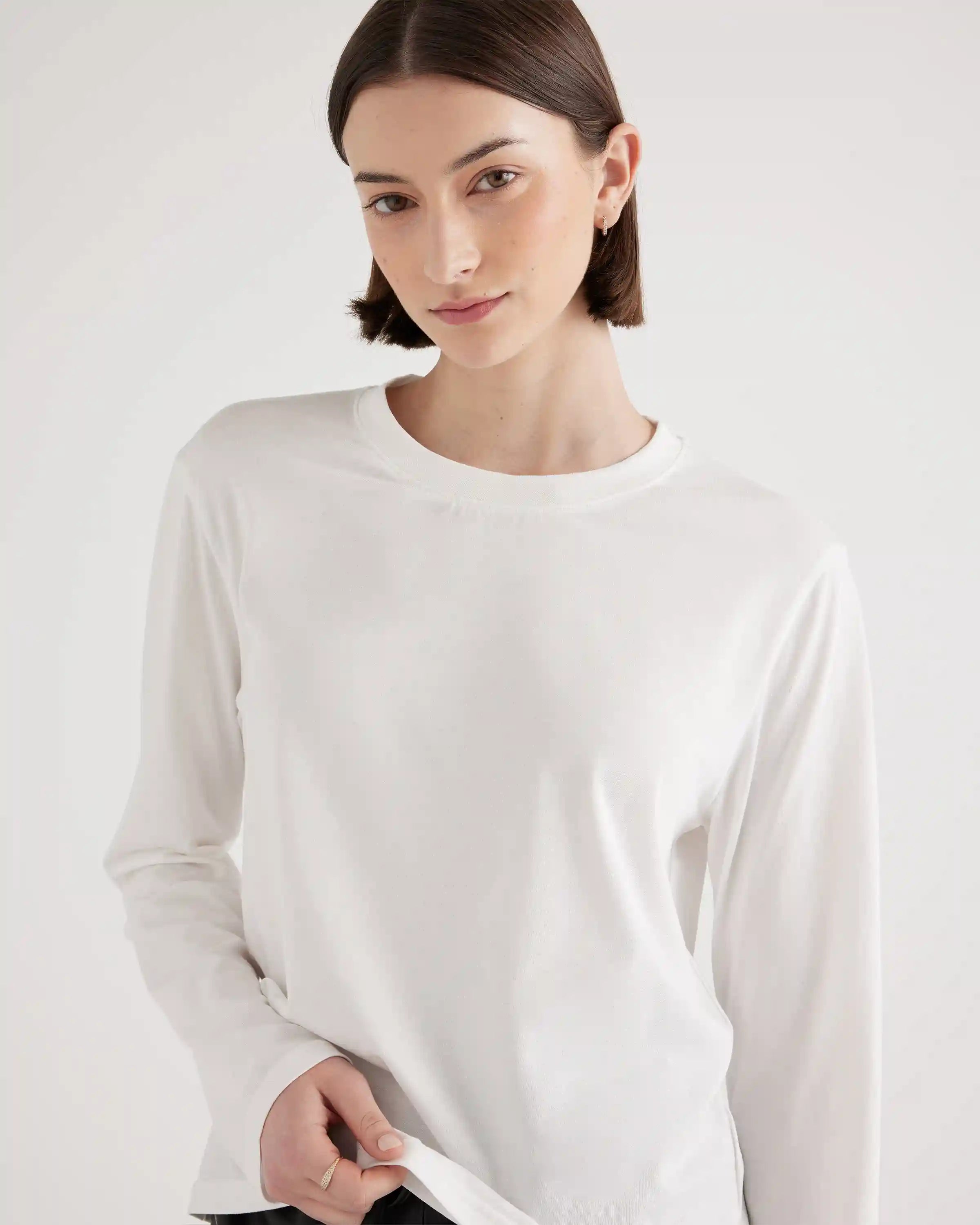 Cotton Modal Relaxed Long Sleeve Tee