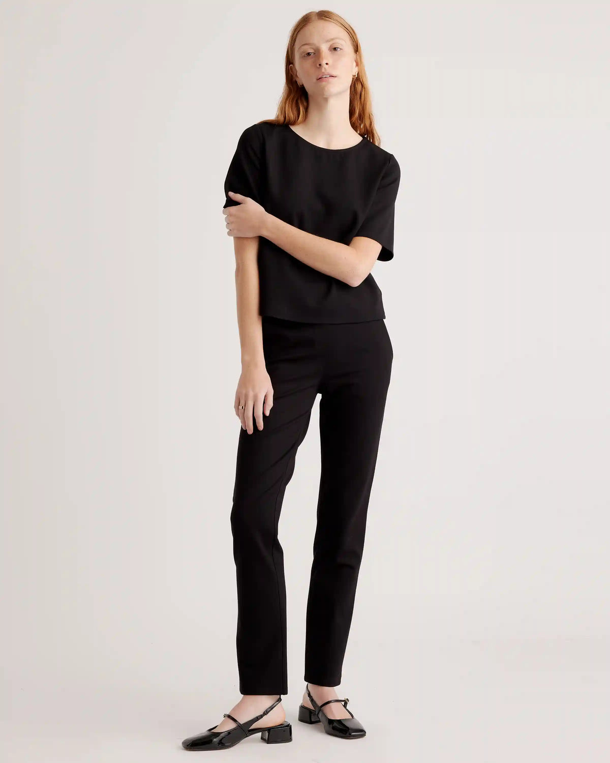Ultra-Stretch Ponte Short Sleeve Top