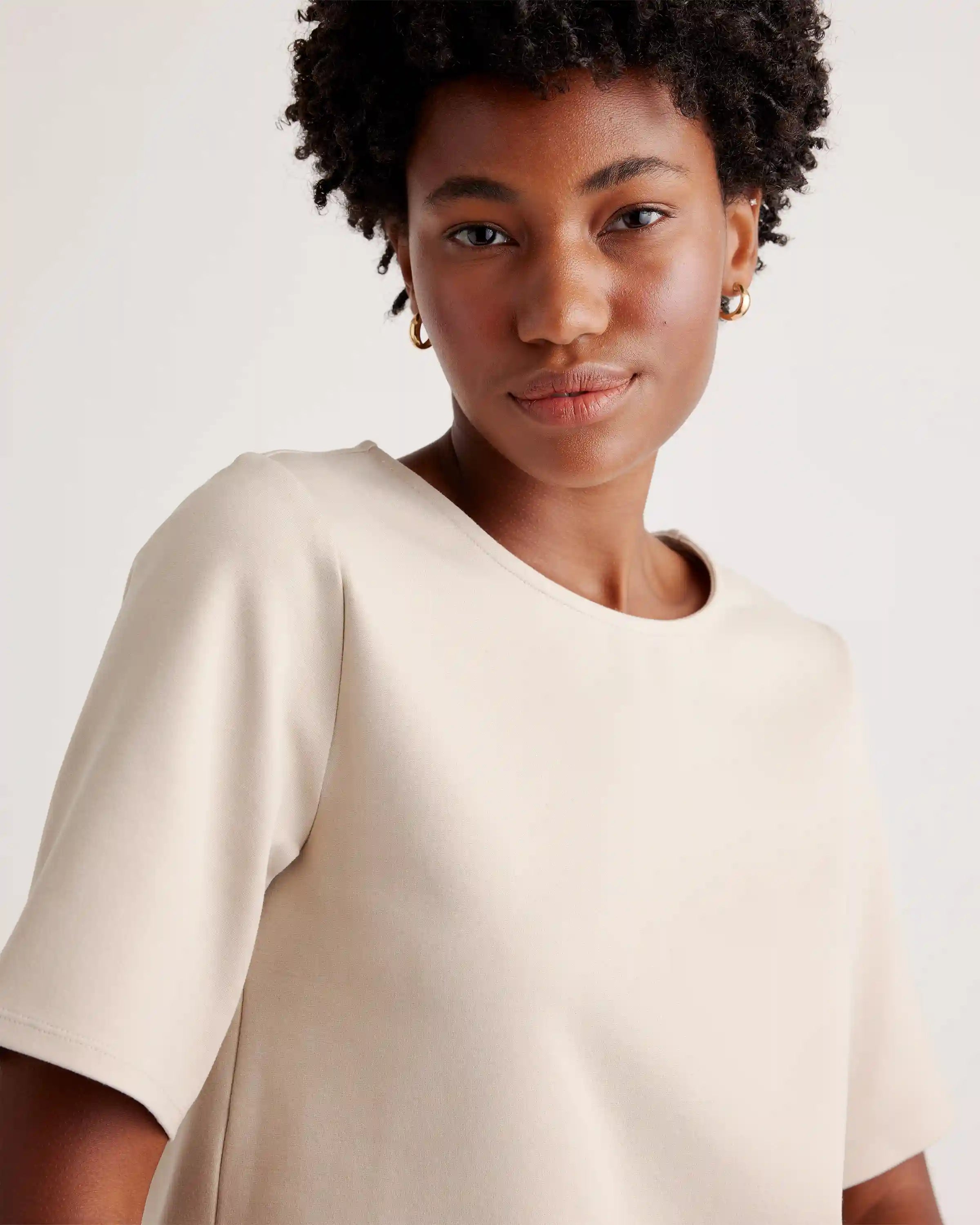 Ultra-Stretch Ponte Short Sleeve Top