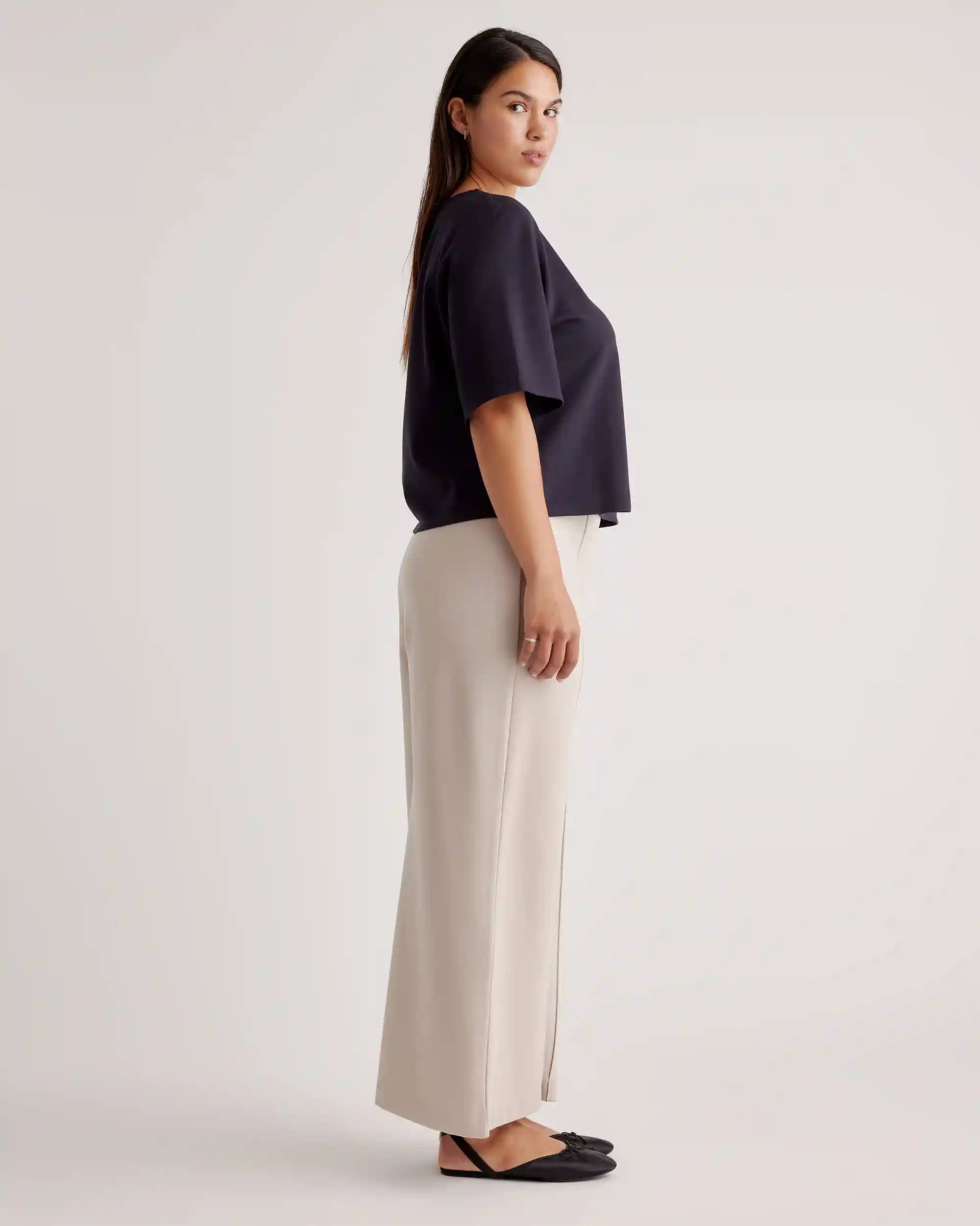 Ultra-Stretch Ponte Short Sleeve Top
